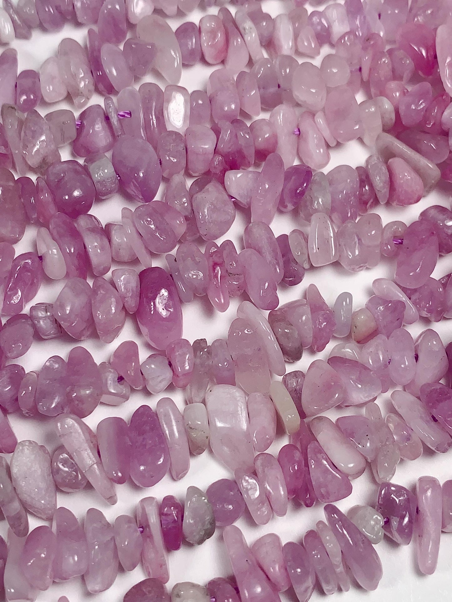 5-12mm  Natural Genuine Purple Kunzite Nugget Pebble Irregular Shaped Chip Beads 15.5