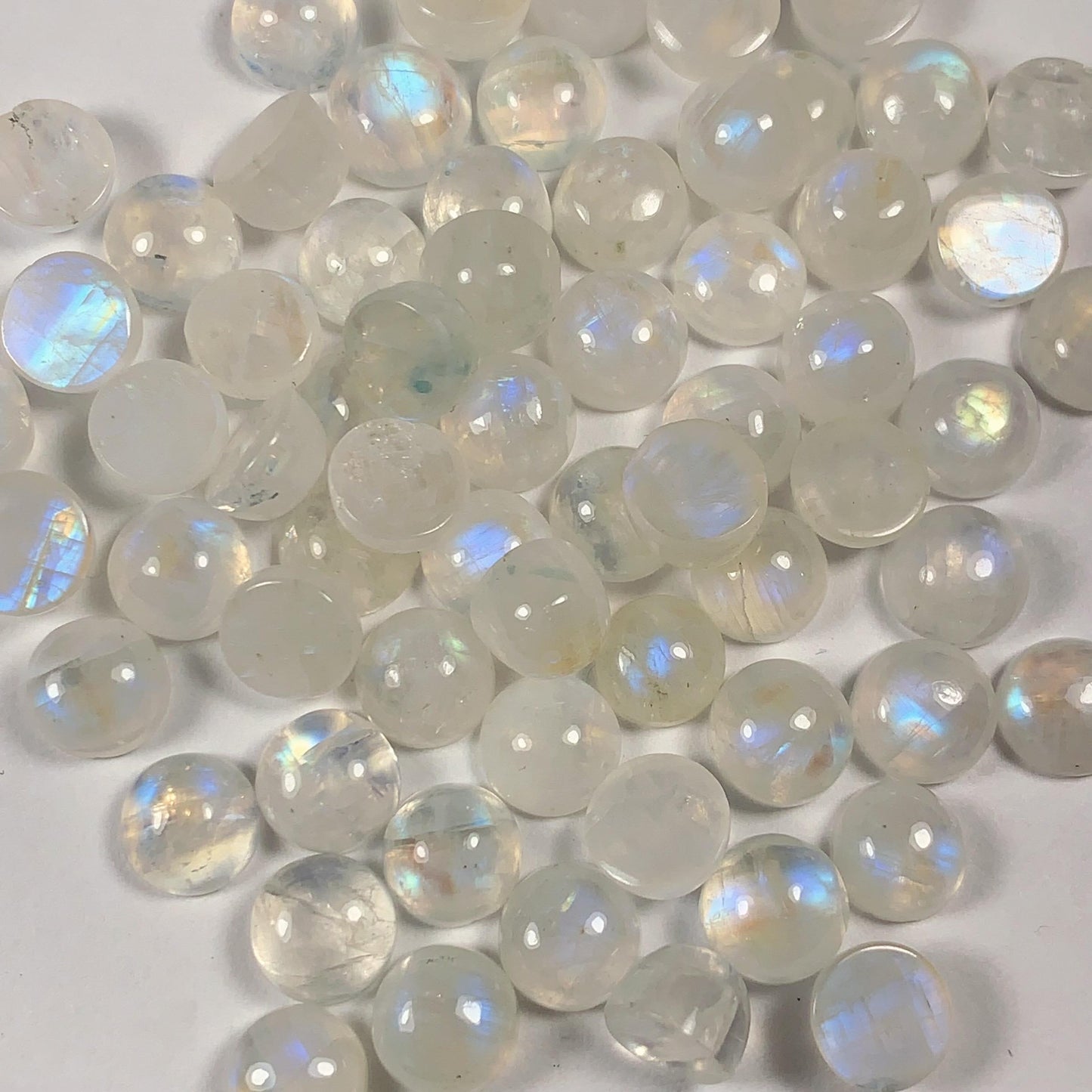 6mm Natural Blue Moonstone Gemstone: Round Cut Loose Gem