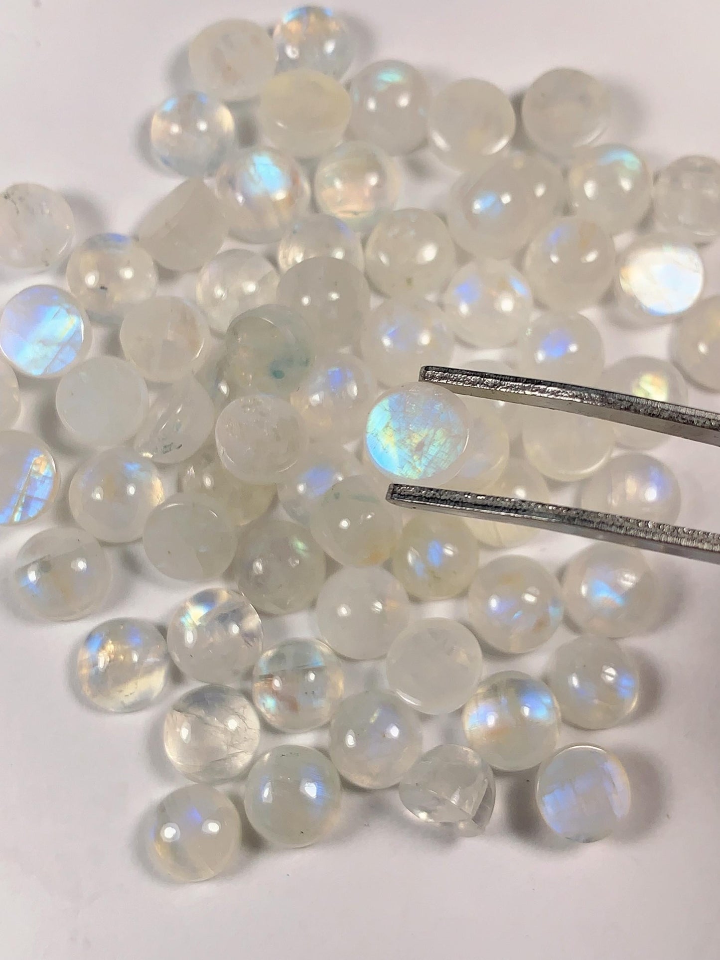 6mm Natural Blue Moonstone Gemstone: Round Cut Loose Gem