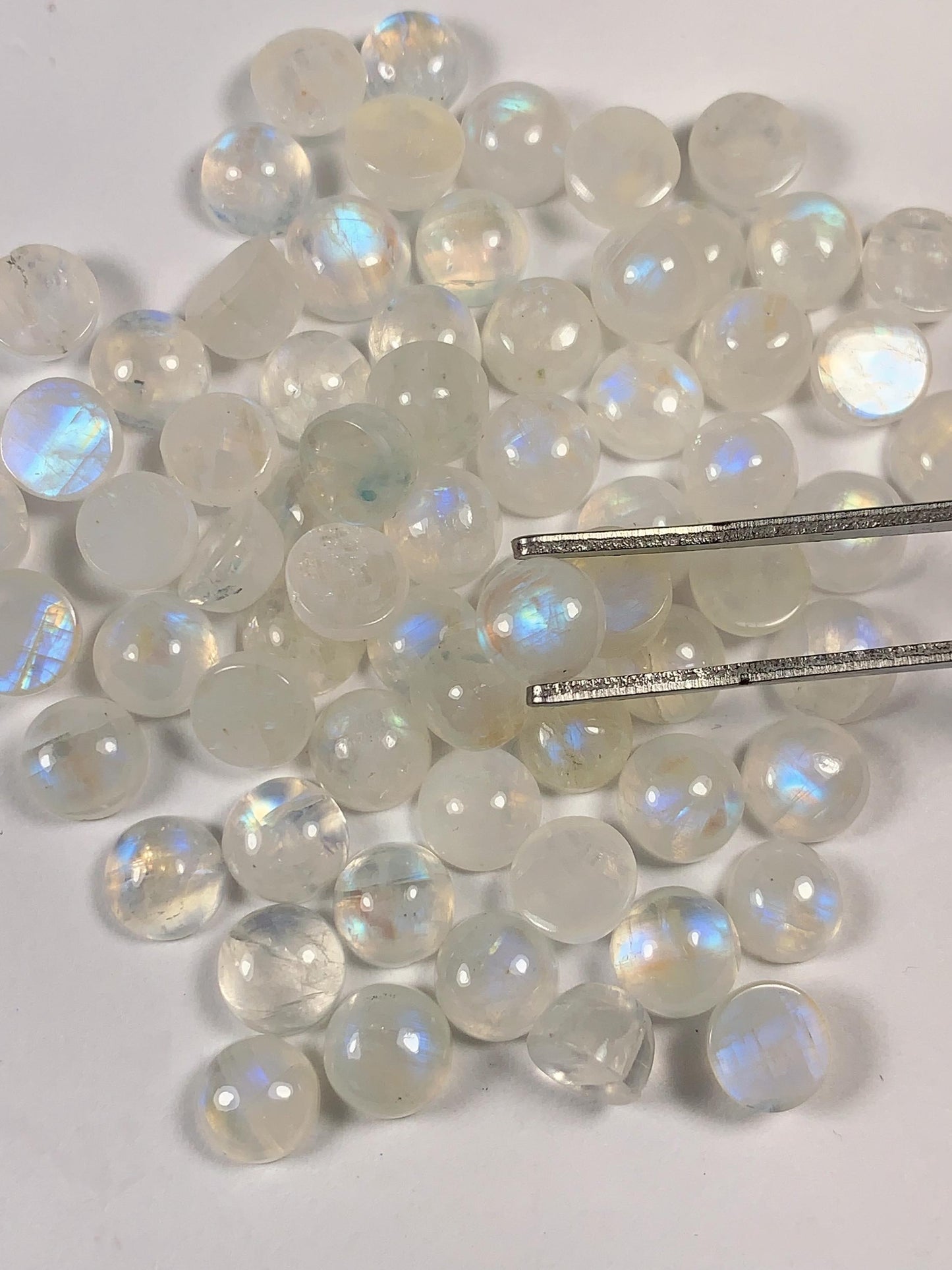 6mm Natural Blue Moonstone Gemstone: Round Cut Loose Gem