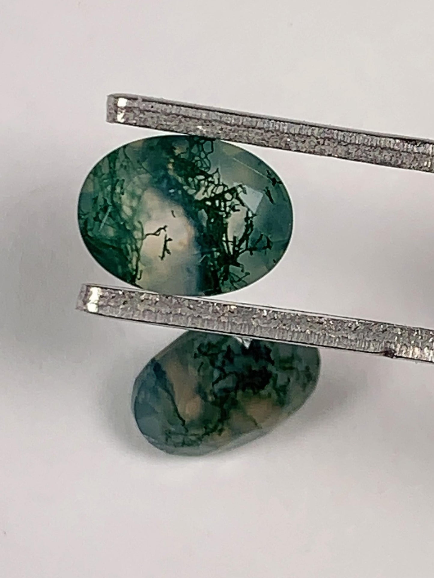 AAA Green Moss Agate Gemstone: 8x6mm Faceted Oval Cut