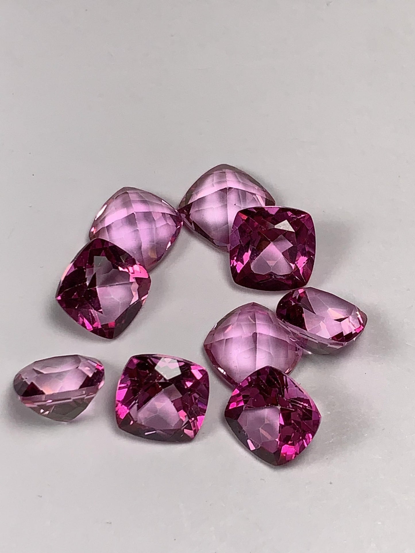 9mm Genuine Natural Pink Topaz ( foil) Loose Gems Gemstone faceted Square cut
