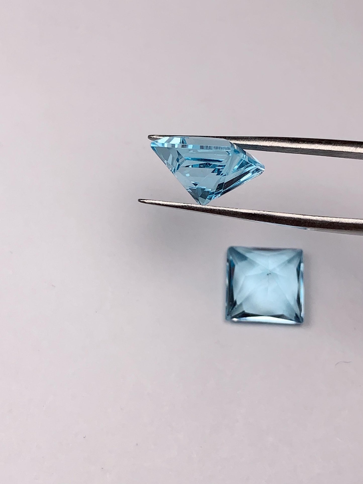 10mm Grade AAA Genuine Natural Blue Topaz Loose Gems Gemstone faceted Square cut