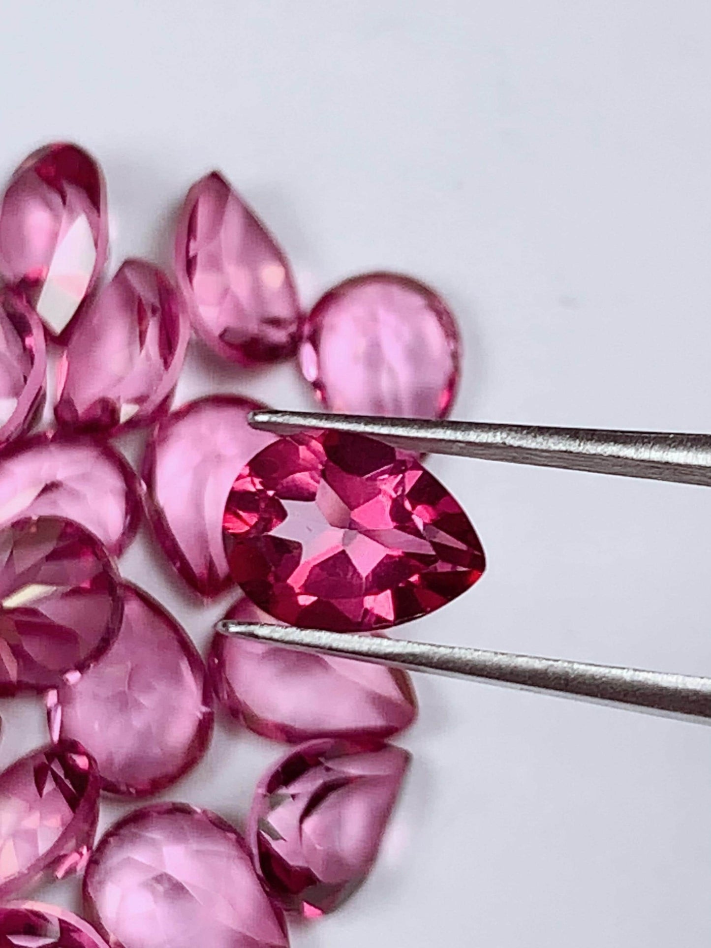 6x8mm Genuine Natural Pink Topaz ( foil) Loose Gems Gemstone faceted drop cut