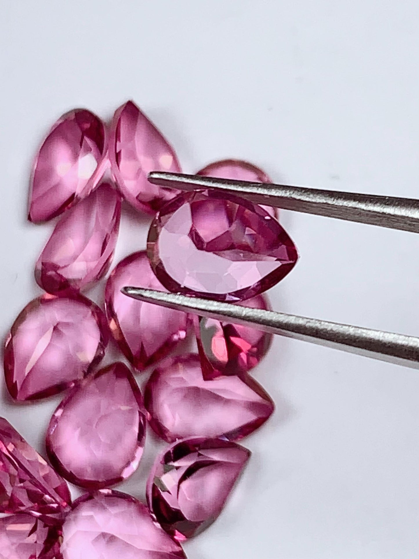 6x8mm Genuine Natural Pink Topaz ( foil) Loose Gems Gemstone faceted drop cut