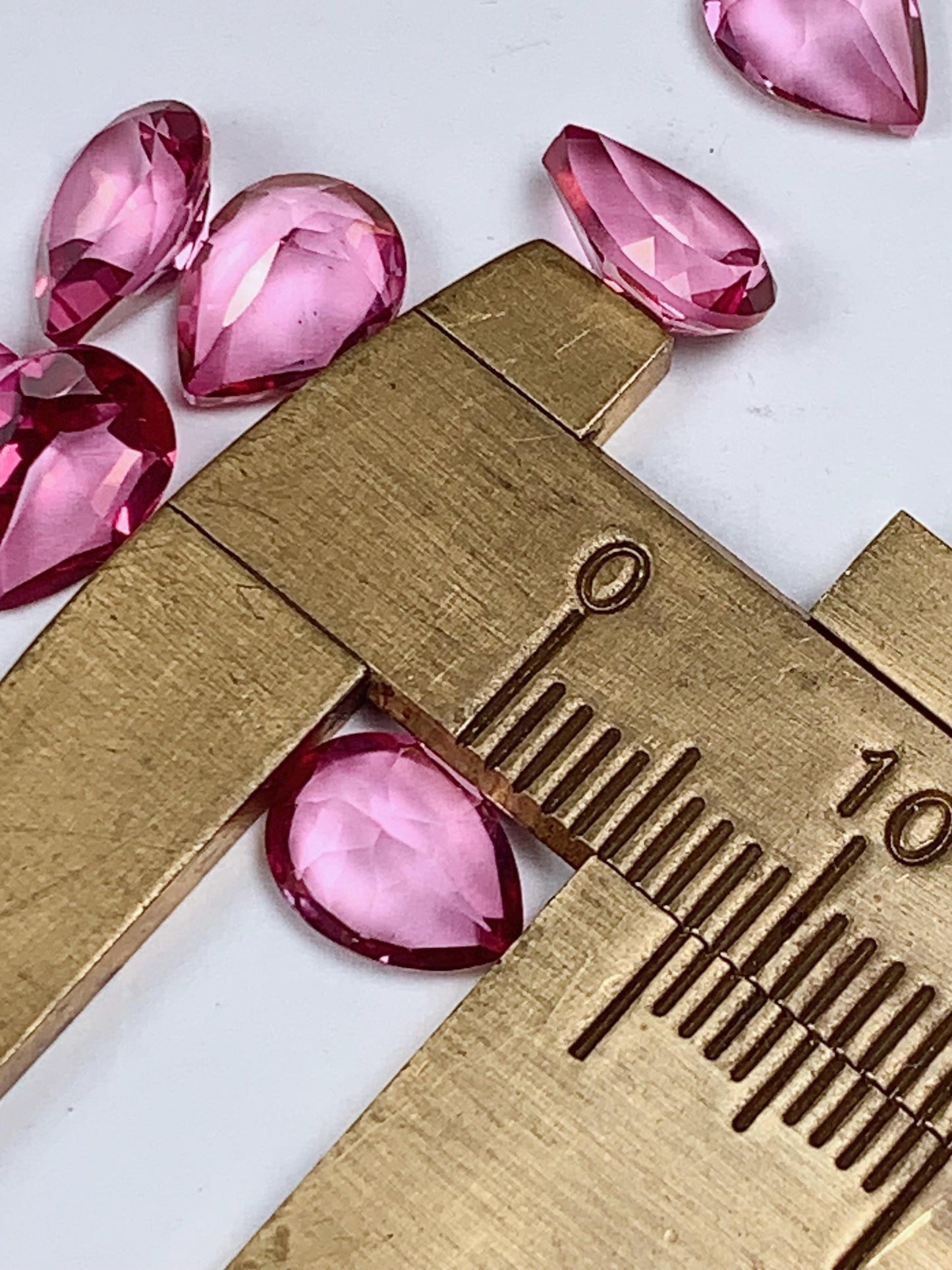 6x8mm Genuine Natural Pink Topaz ( foil) Loose Gems Gemstone faceted drop cut