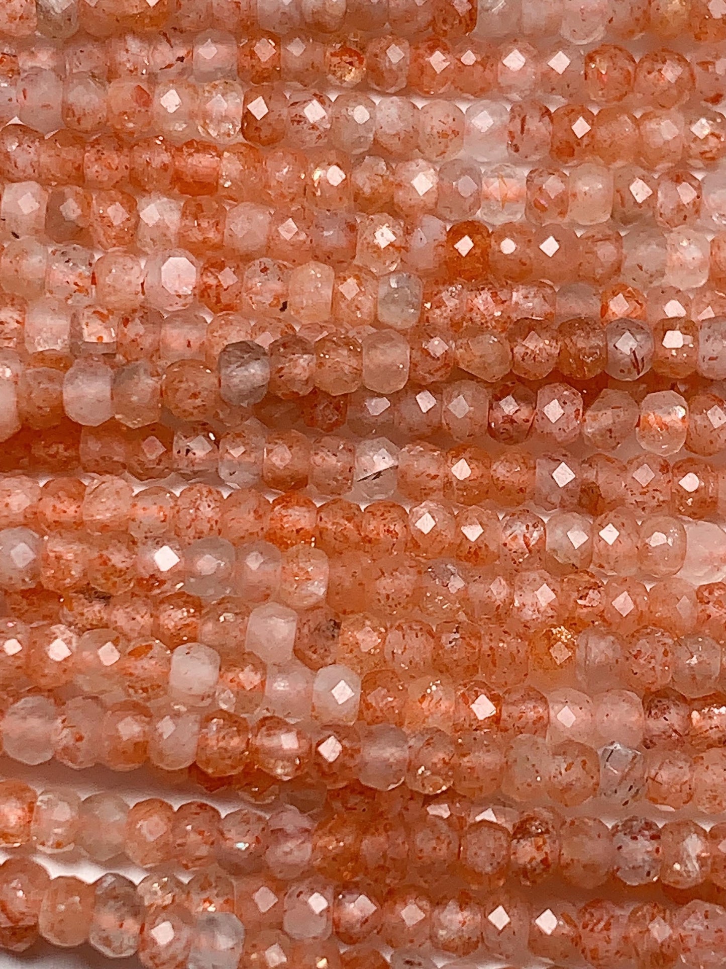 2x3mm  Grade AAA Natural Orange Sunstone Faceted Rondelle Beads 15.5" Strand