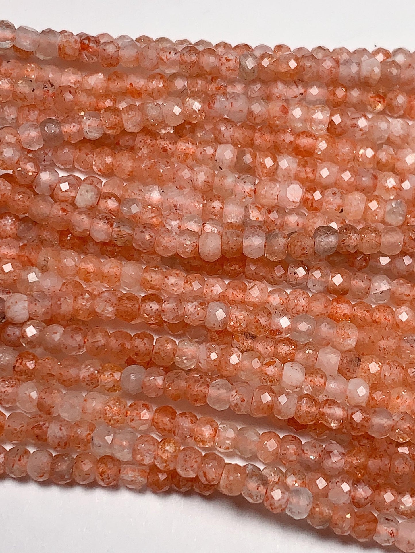 2x3mm  Grade AAA Natural Orange Sunstone Faceted Rondelle Beads 15.5" Strand