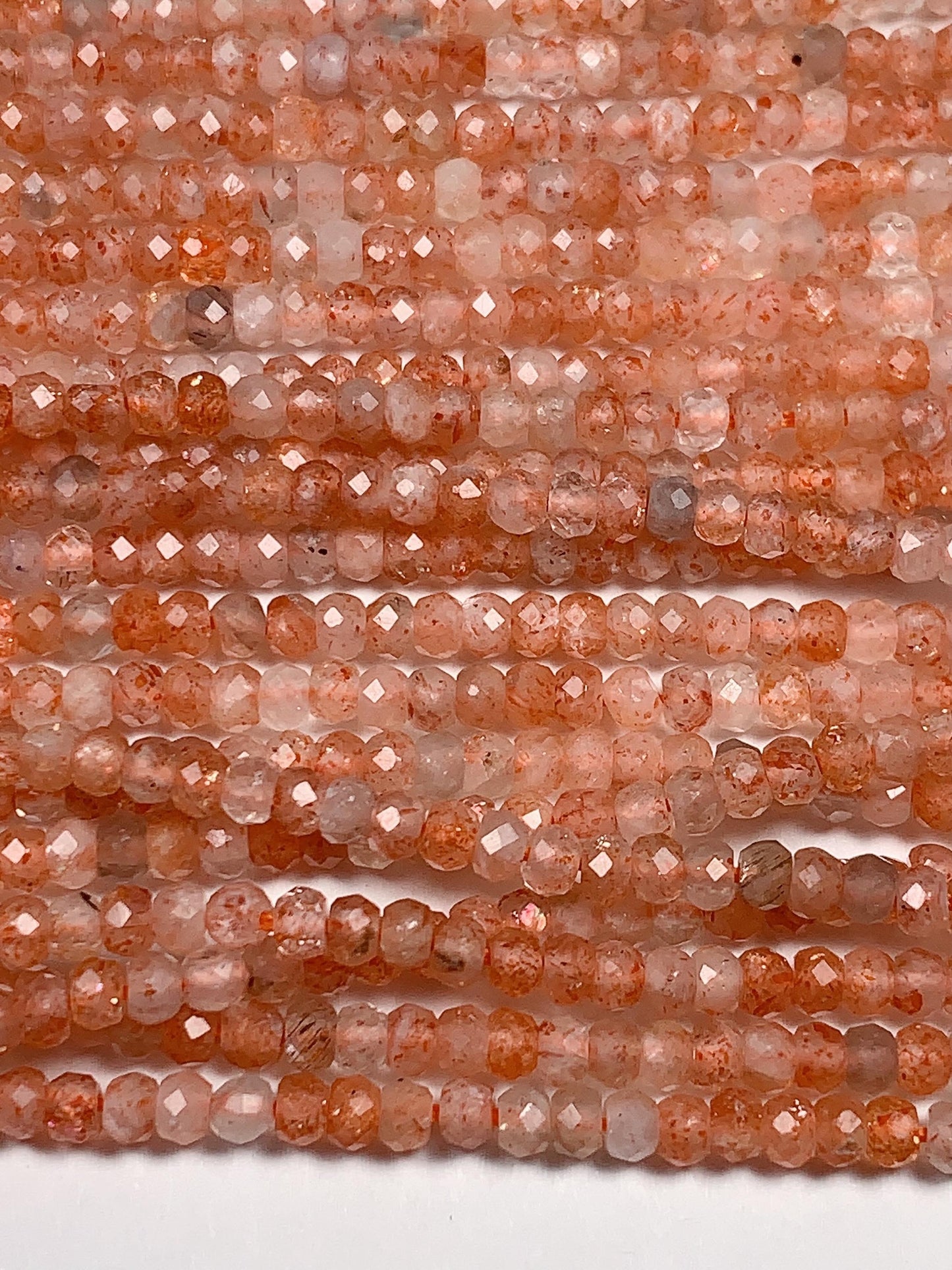 2x3mm  Grade AAA Natural Orange Sunstone Faceted Rondelle Beads 15.5" Strand