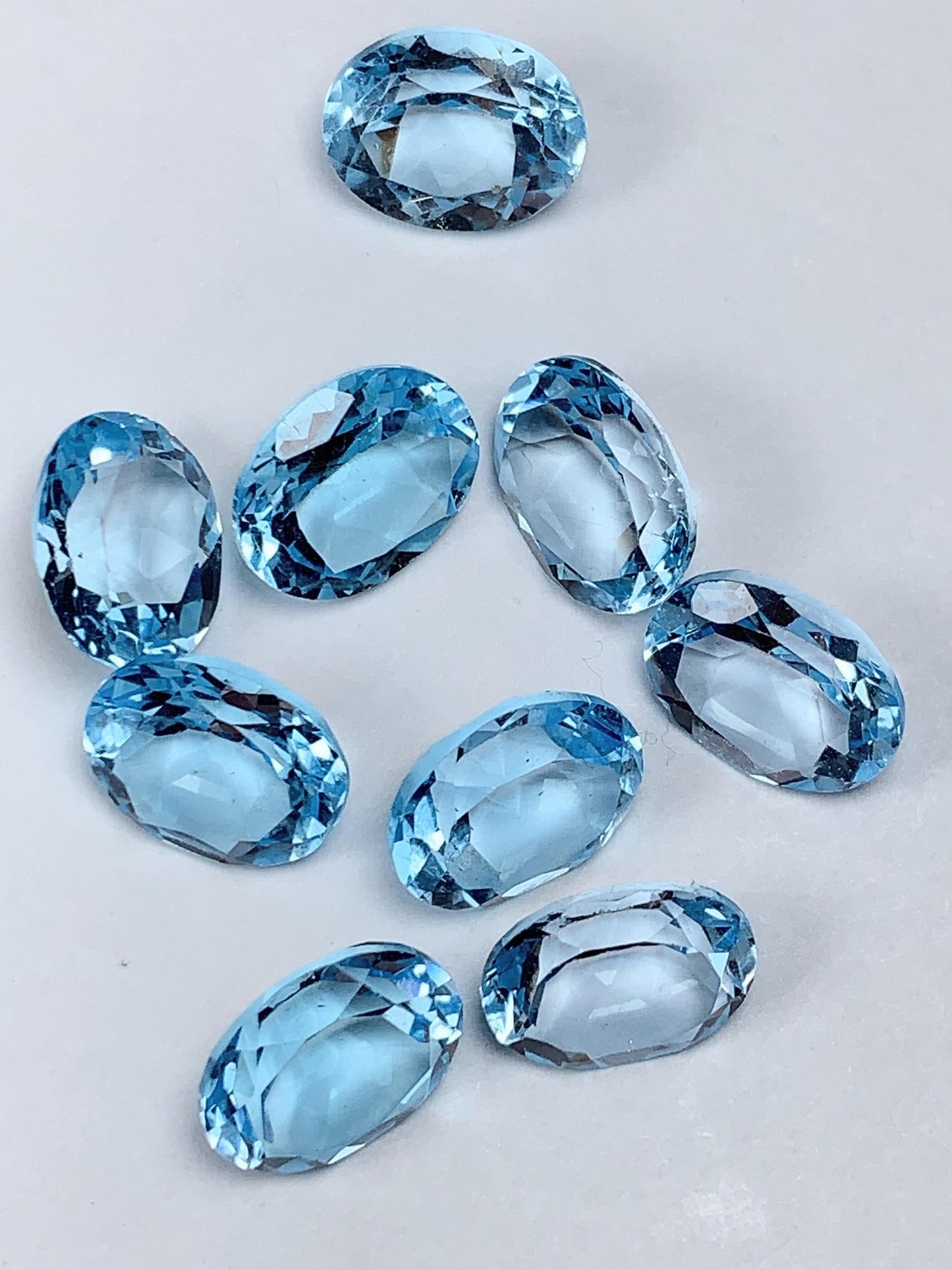 8x10mm  Grade AAA Genuine Natural Blue Topaz Loose Gems Gemstone faceted oval cut