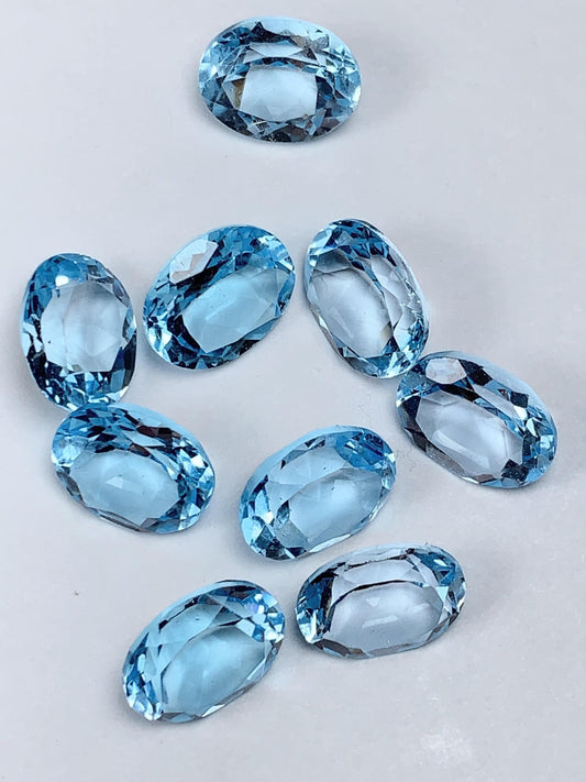 8x10mm  Grade AAA Genuine Natural Blue Topaz Loose Gems Gemstone faceted oval cut