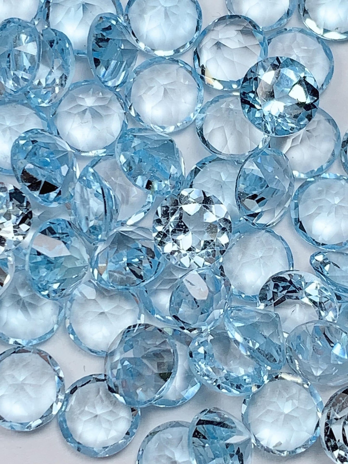 6mm Grade AAA Genuine Natural Blue Topaz  Loose Gems Gemstone faceted round cut