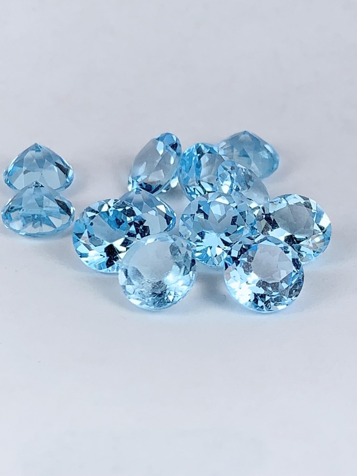 8mm Grade AAA Genuine Natural Blue Topaz  Loose Gems Gemstone faceted round cut