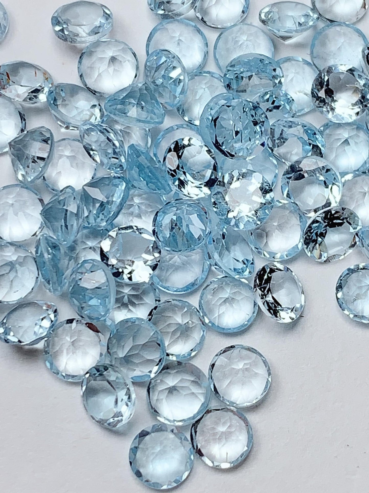 5mm Grade AAA Genuine Natural Blue Topaz  Loose Gems Gemstone faceted round cut