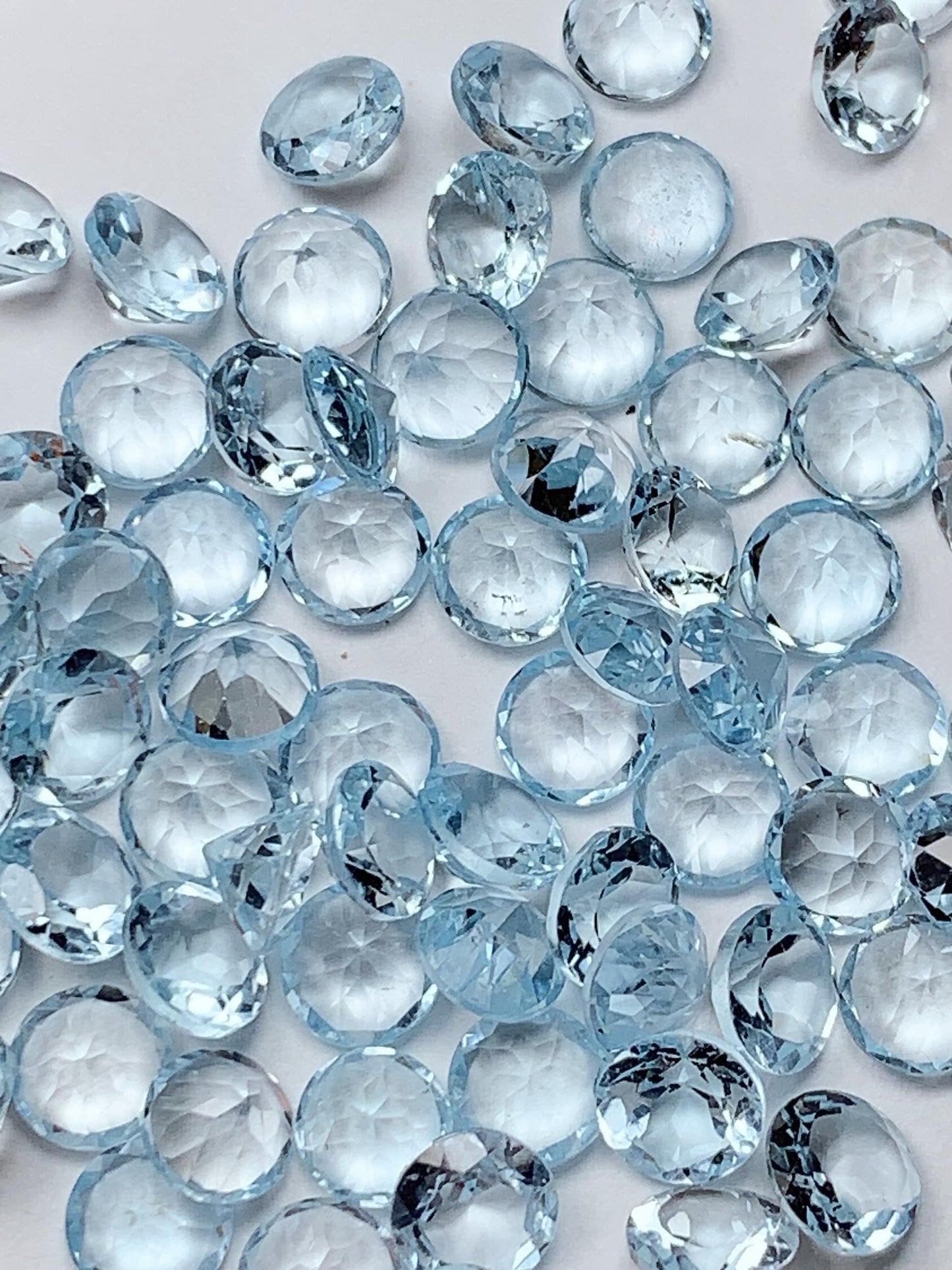 5mm Grade AAA Genuine Natural Blue Topaz  Loose Gems Gemstone faceted round cut