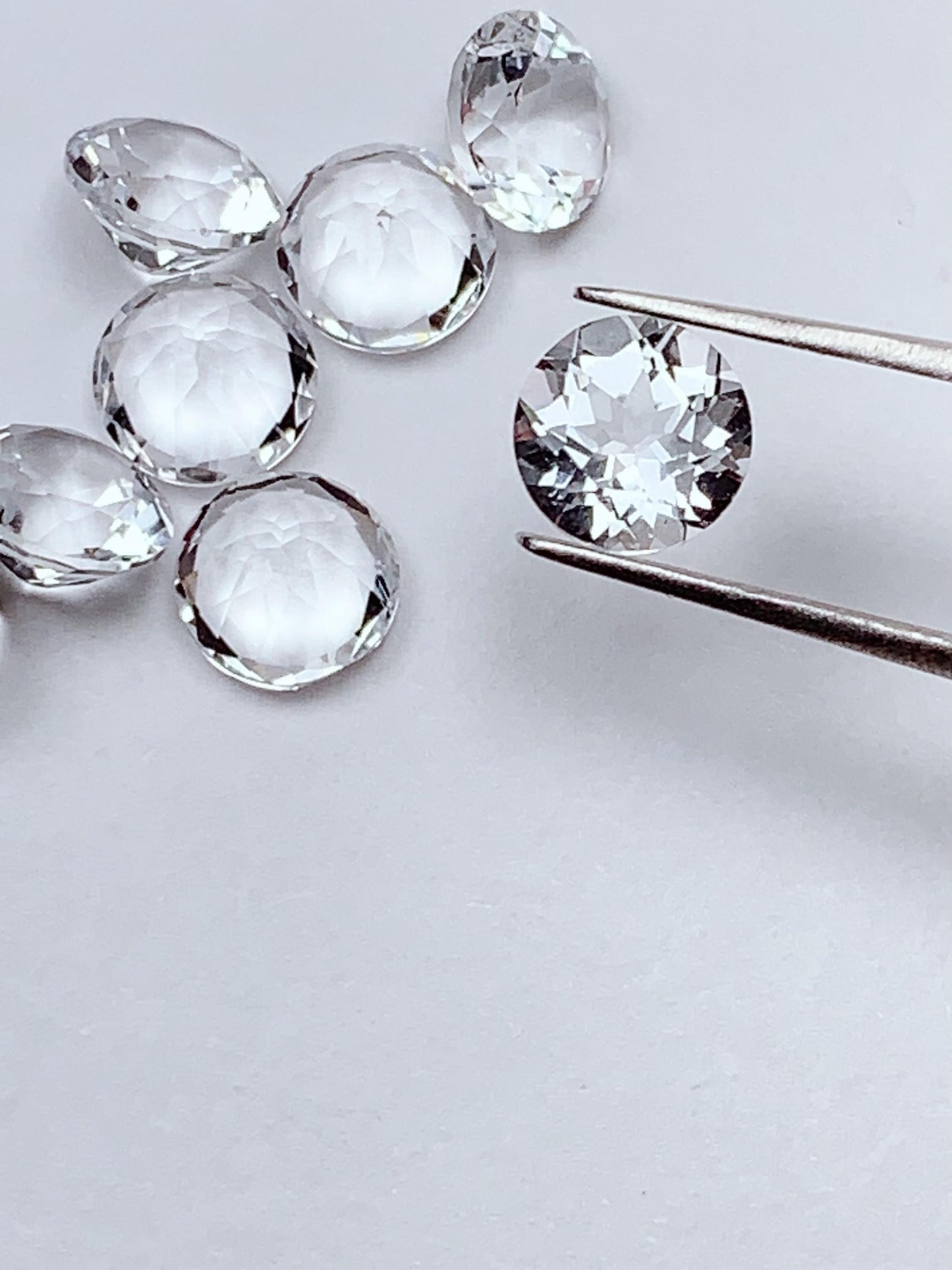 6mm Grade AAA Genuine Natural White Topaz  Loose Gems Gemstone faceted round cut