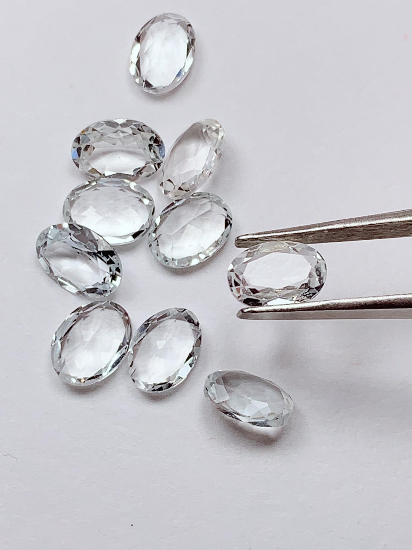 5x7mm  Grade AAA Genuine Natural White Topaz Loose Gems Gemstone faceted oval cut
