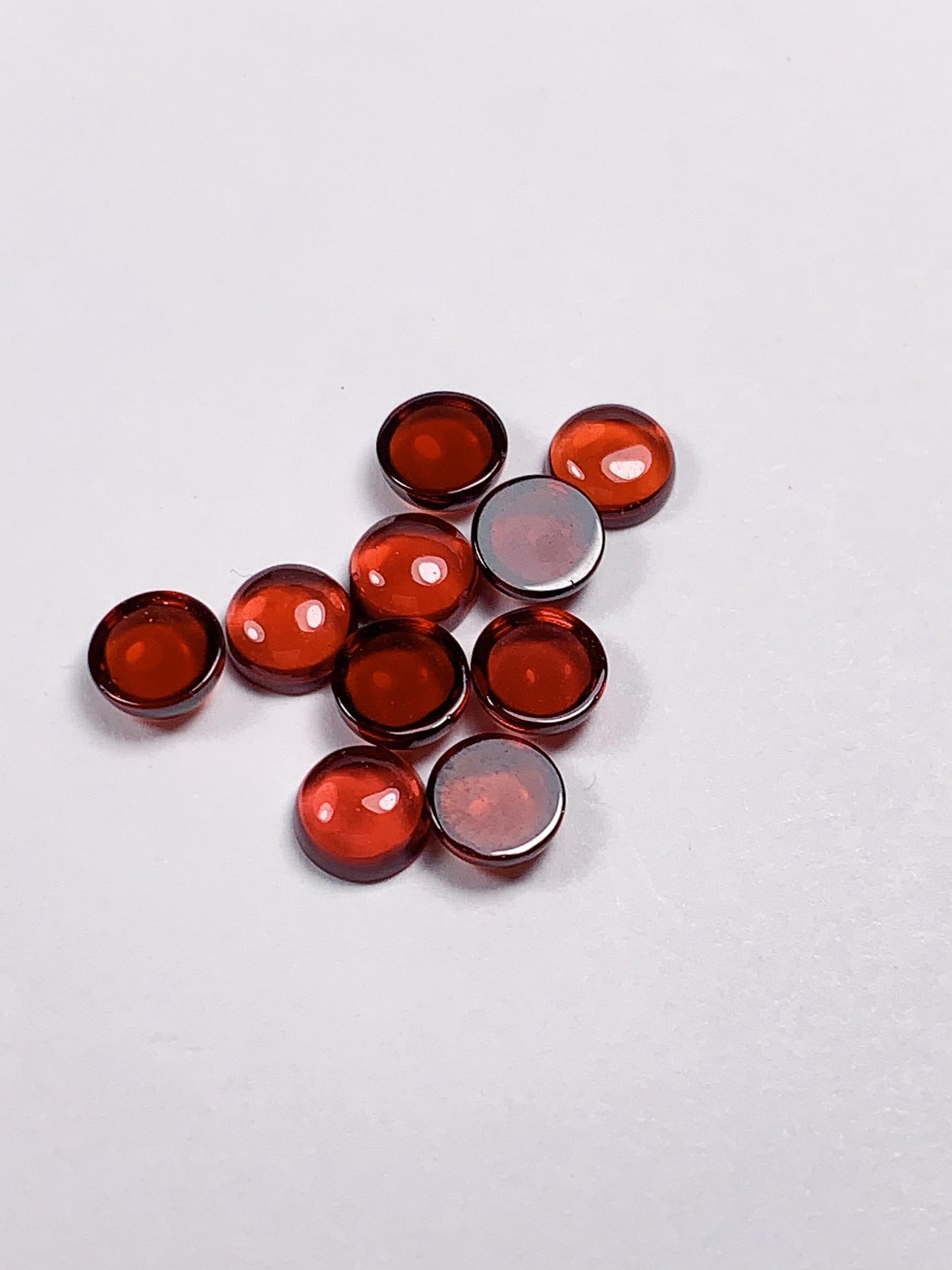 6mm AAA Red Garnet Gemstone: Natural Half Round Cut