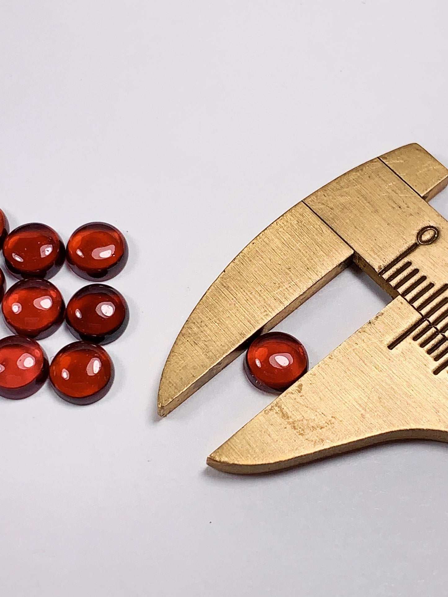 6mm AAA Red Garnet Gemstone: Natural Half Round Cut