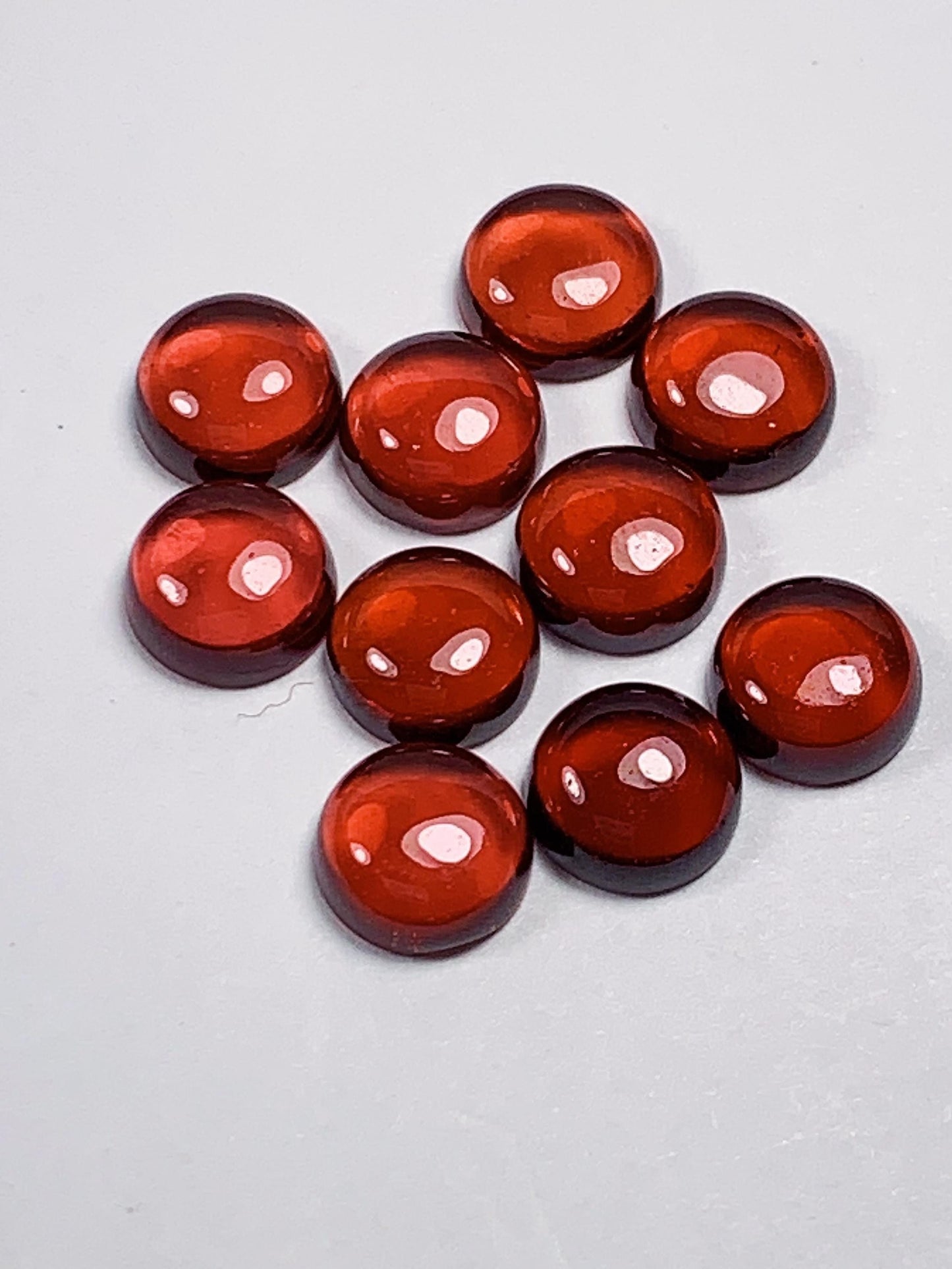 6mm AAA Red Garnet Gemstone: Natural Half Round Cut
