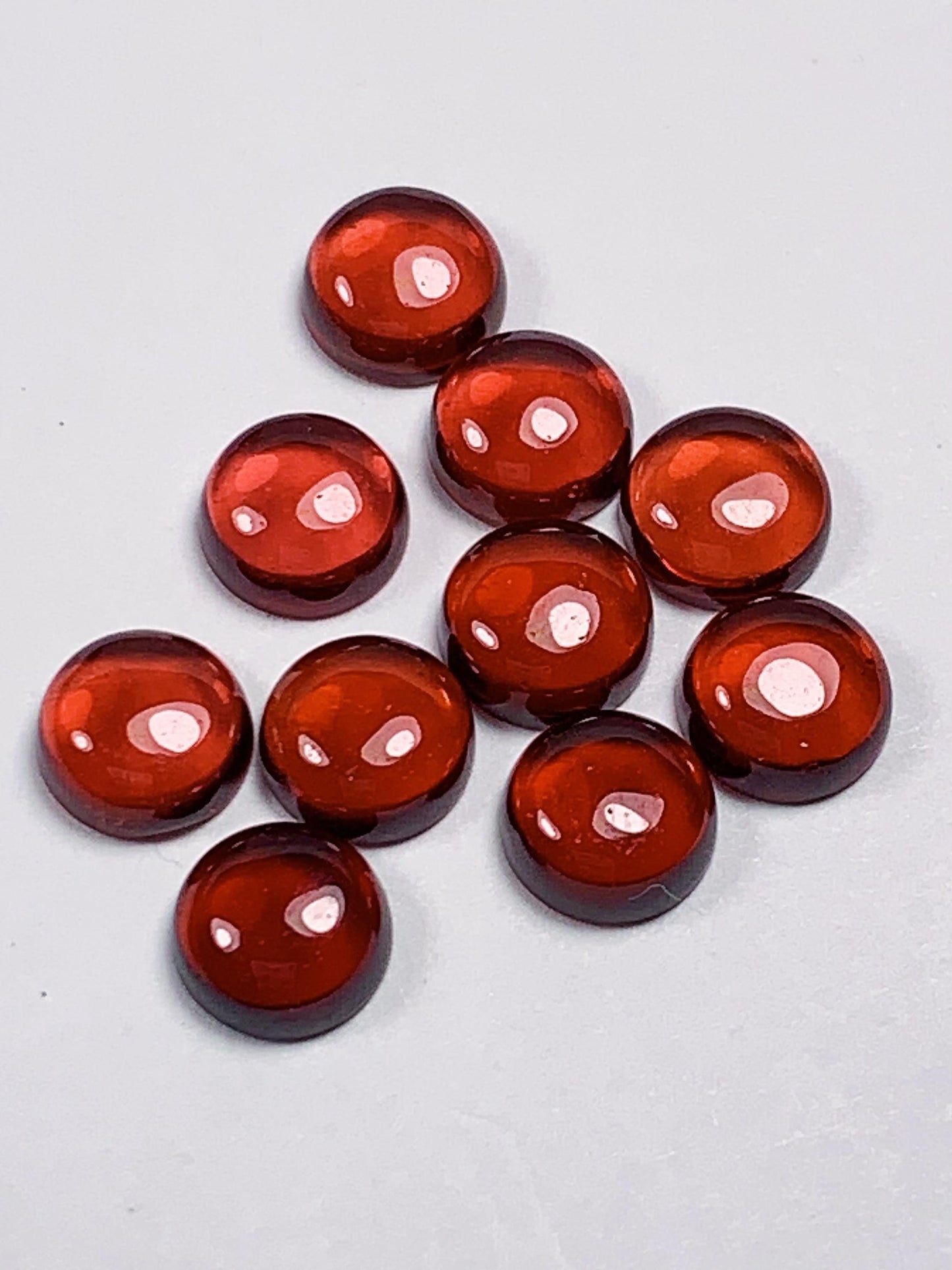 6mm AAA Red Garnet Gemstone: Natural Half Round Cut