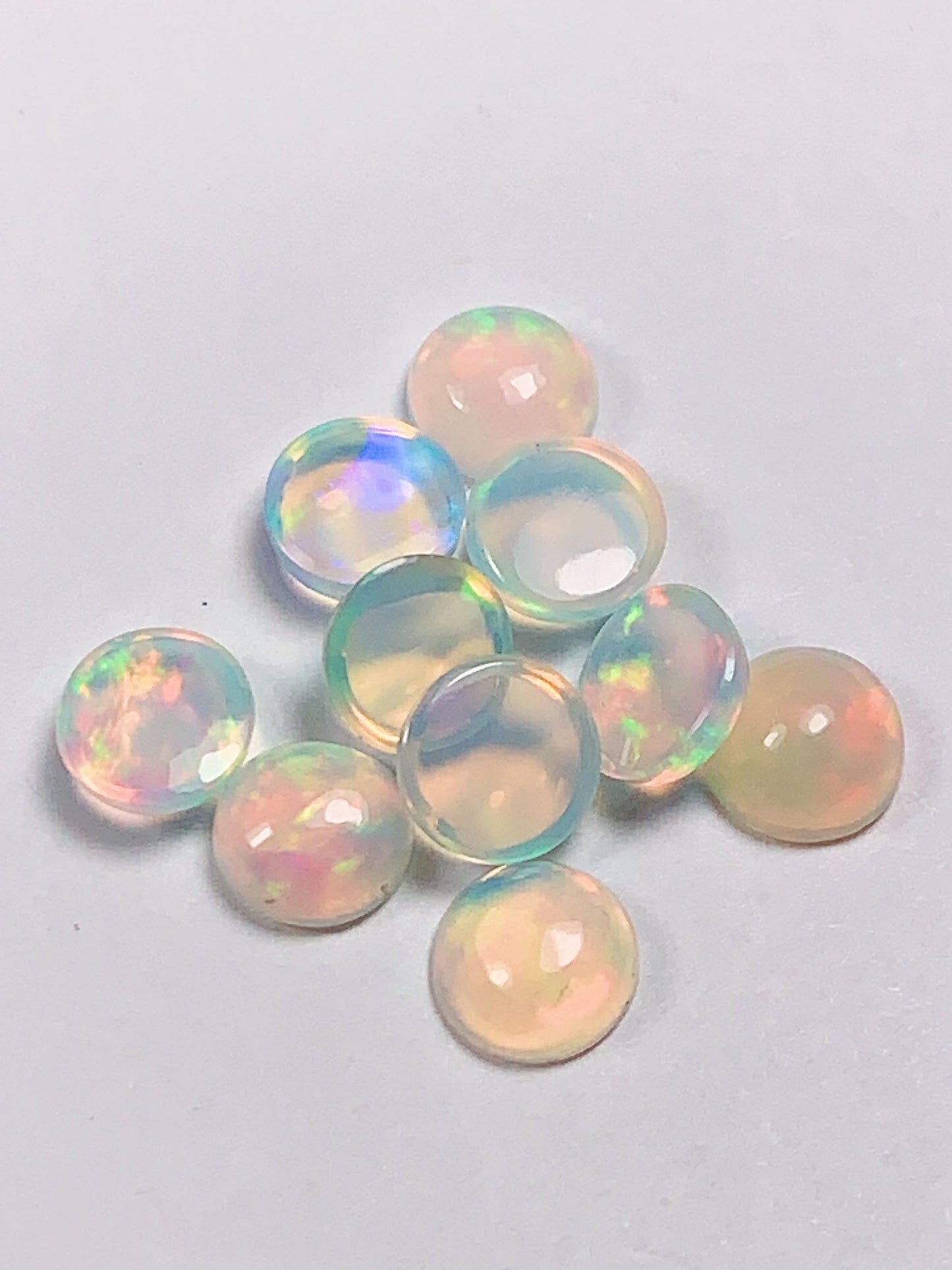 6mm Natural Rainbow Opal Gemstone: Round Cut Loose Gem