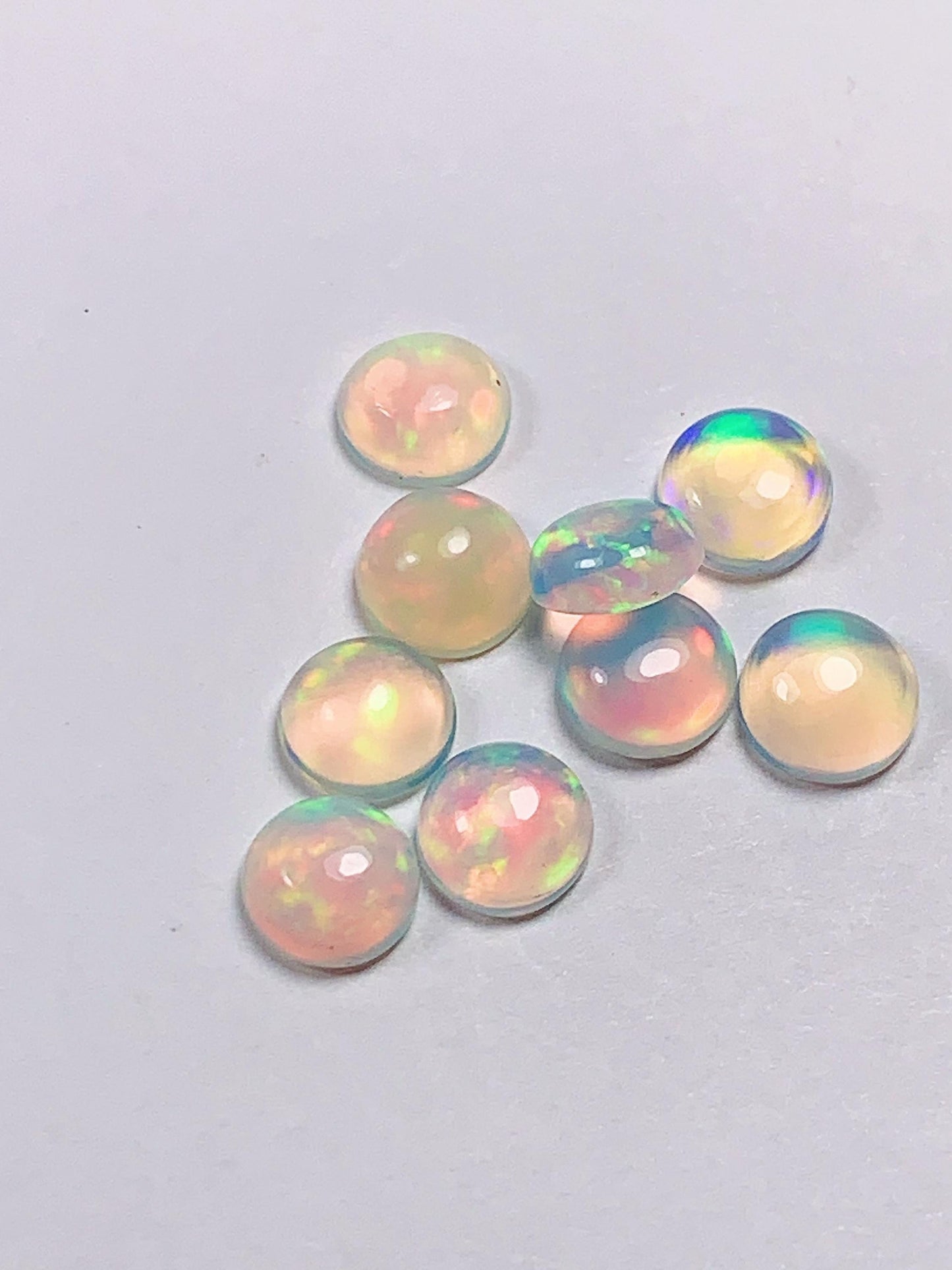 6mm Natural Rainbow Opal Gemstone: Round Cut Loose Gem