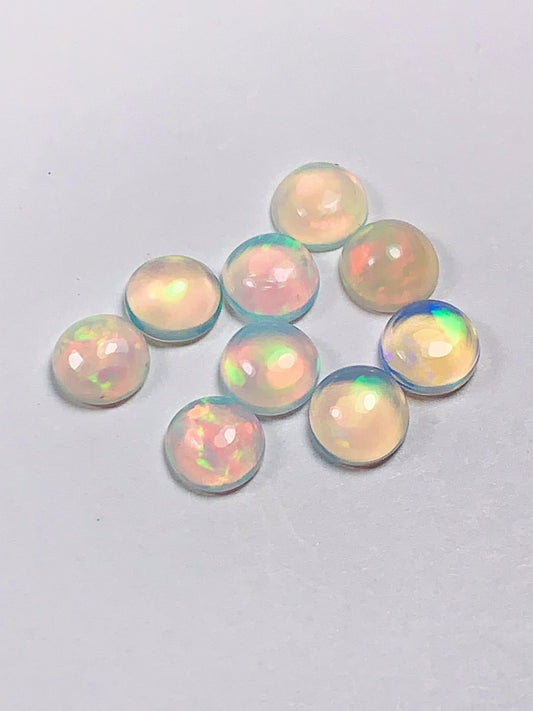 6mm Natural Rainbow Opal Gemstone: Round Cut Loose Gem