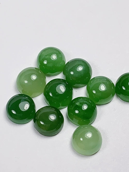 6mm AAA Grade Natural Green Jade Gemstone: Loose Round Cut