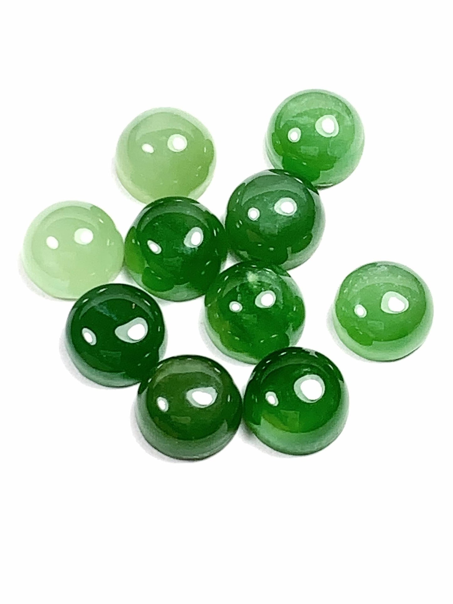 6mm AAA Grade Natural Green Jade Gemstone: Loose Round Cut
