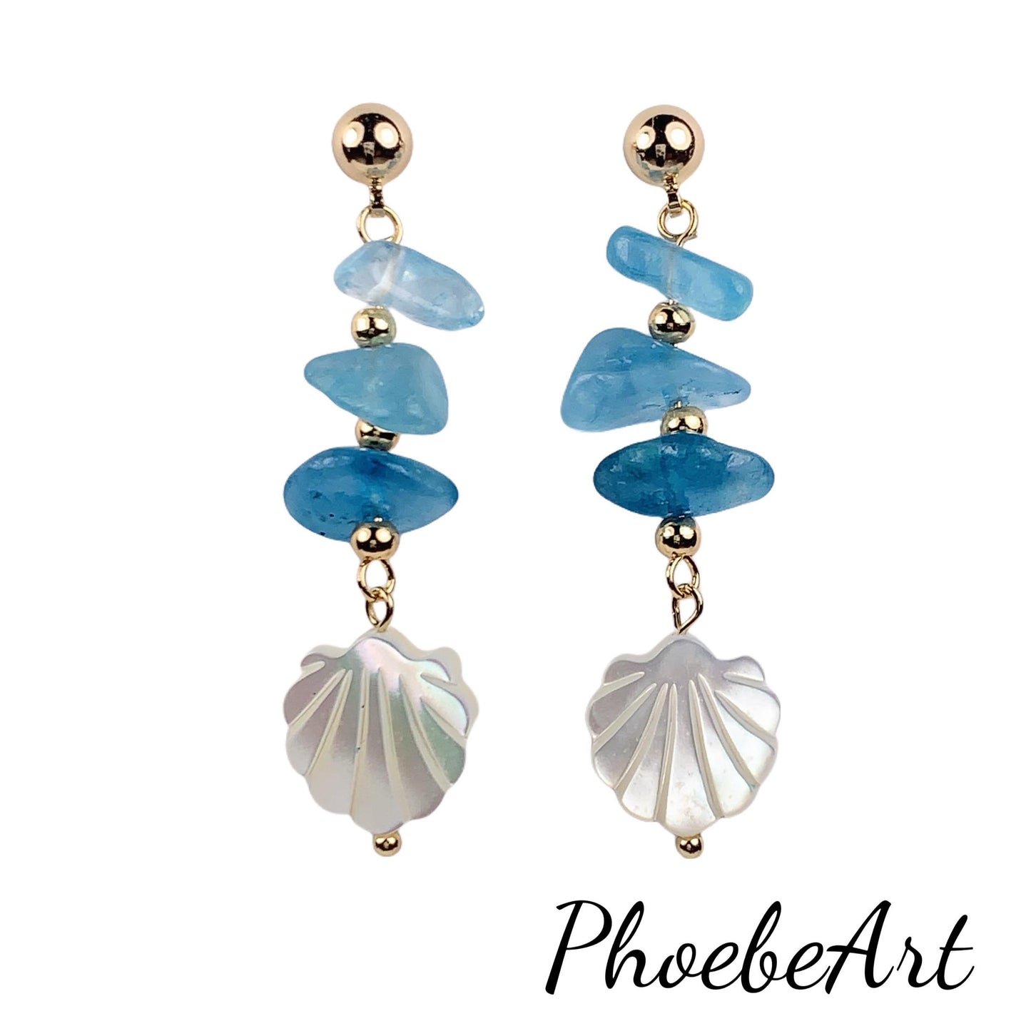 Amethyst & Pink Conch Earrings: 14K Gold Filled February Birthstone