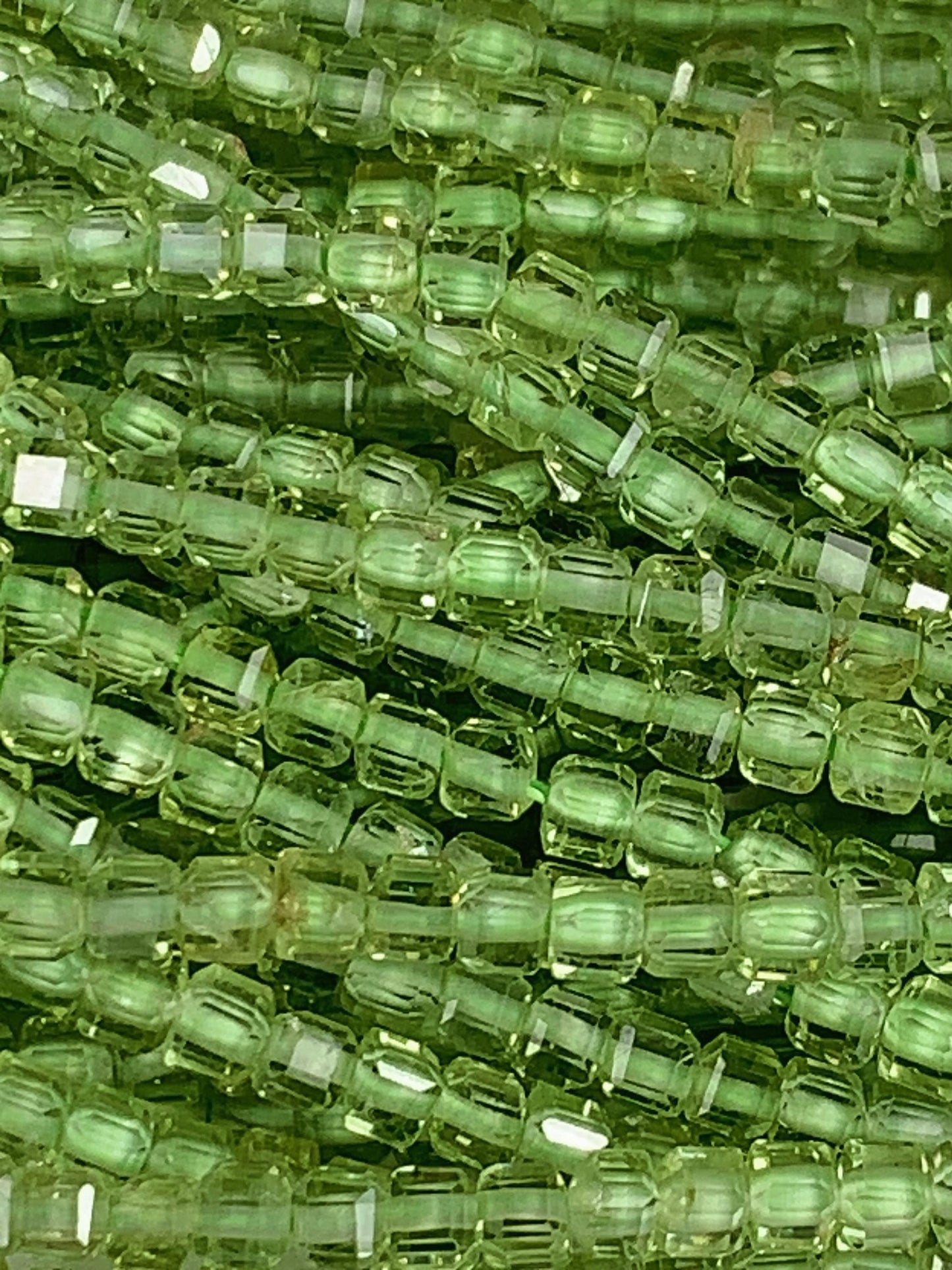 AAA Natural Green Peridot Faceted Cube Square Beads Strand 15.5" Gemstone 2mm 3mm