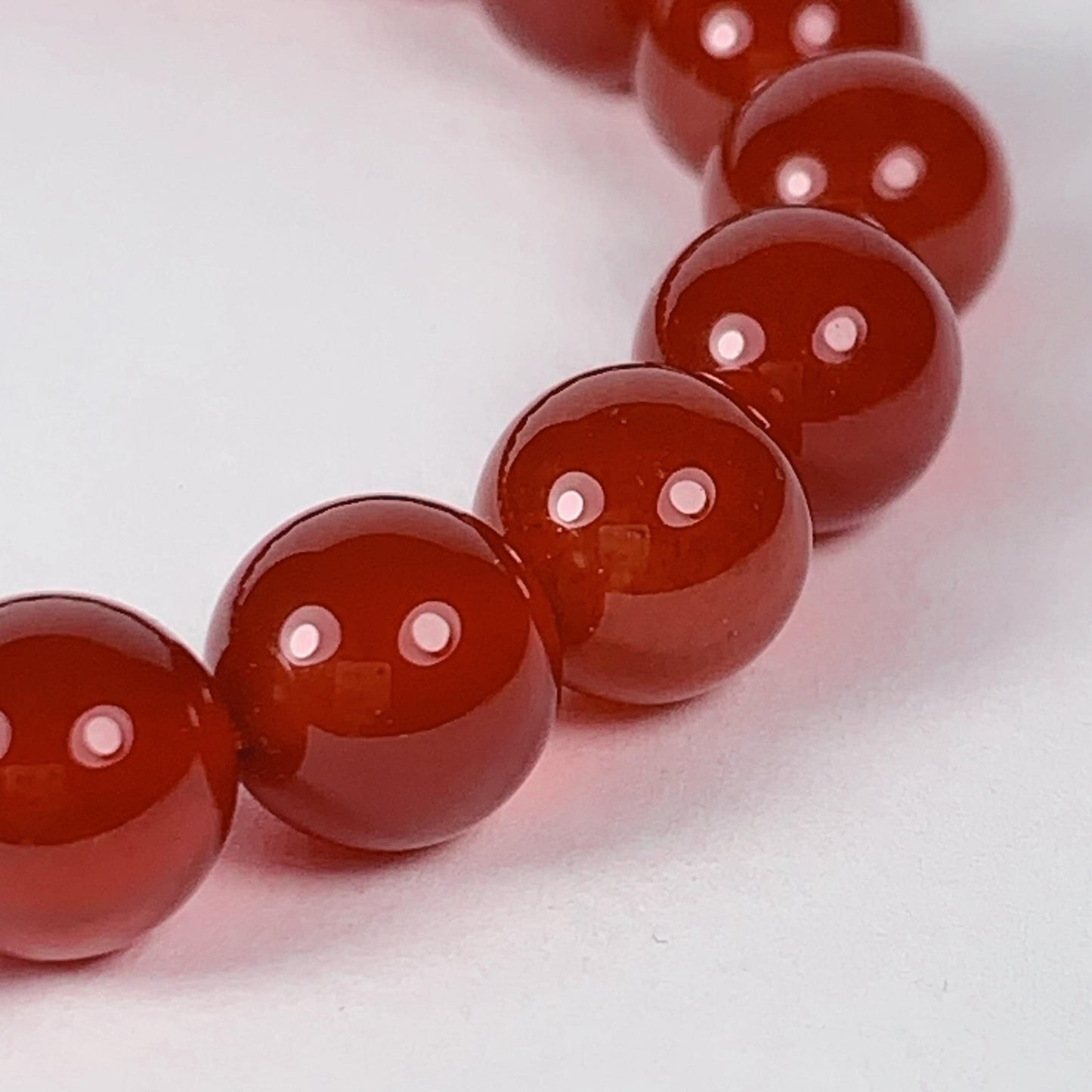 Red Agate Stretch Bracelet: AAA Grade Gemstone, Handmade in USA