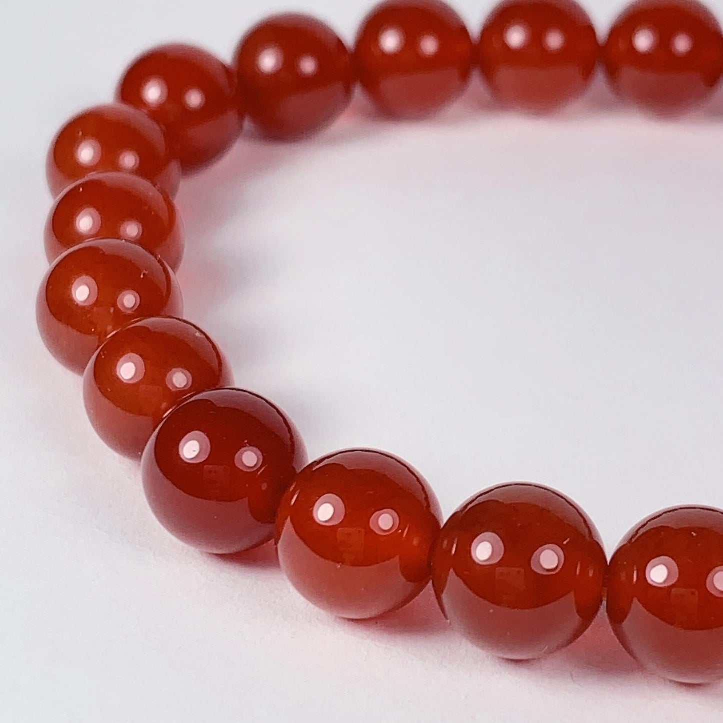 Red Agate Stretch Bracelet: AAA Grade Gemstone, Handmade in USA