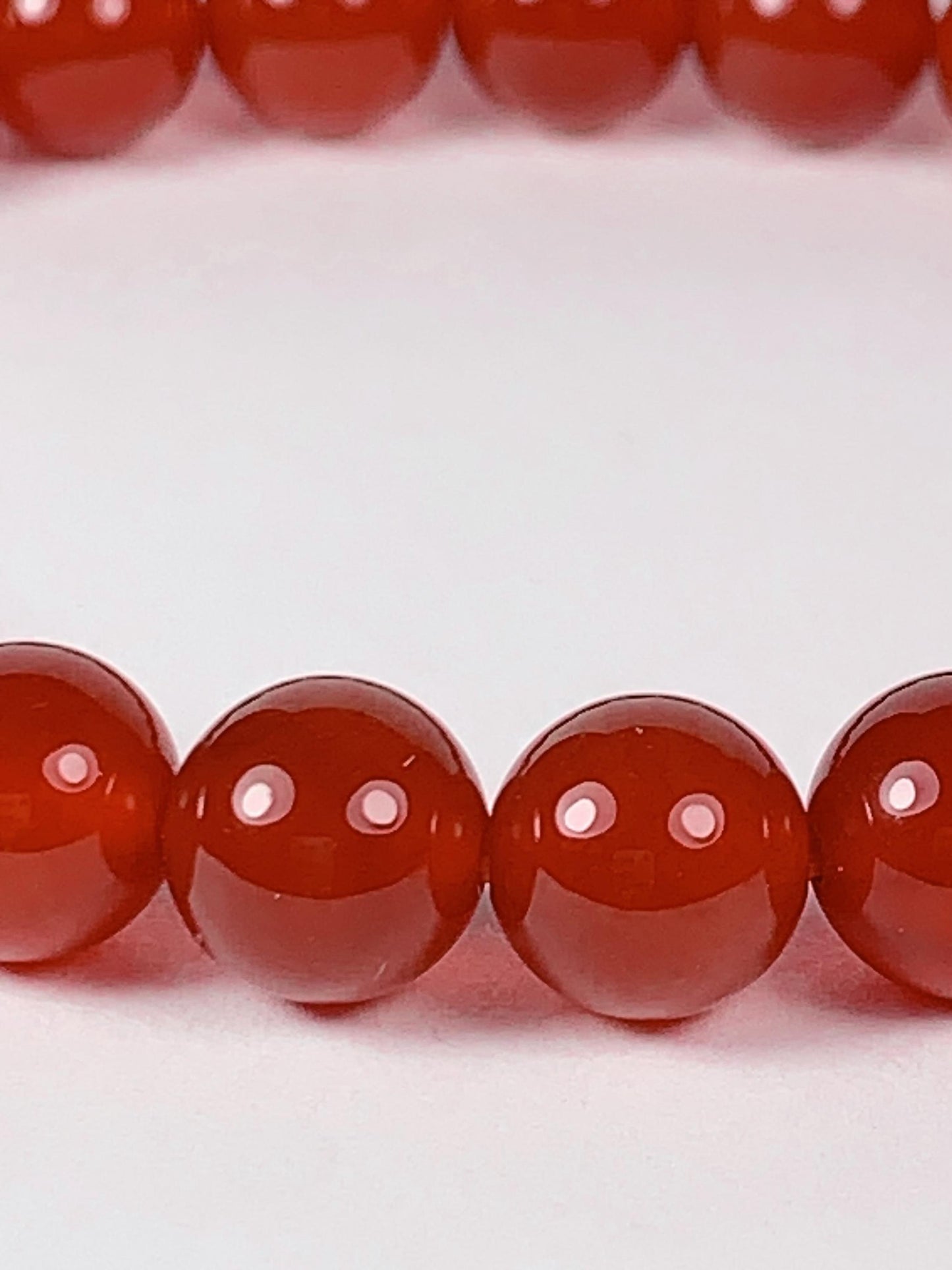 Red Agate Stretch Bracelet: AAA Grade Gemstone, Handmade in USA