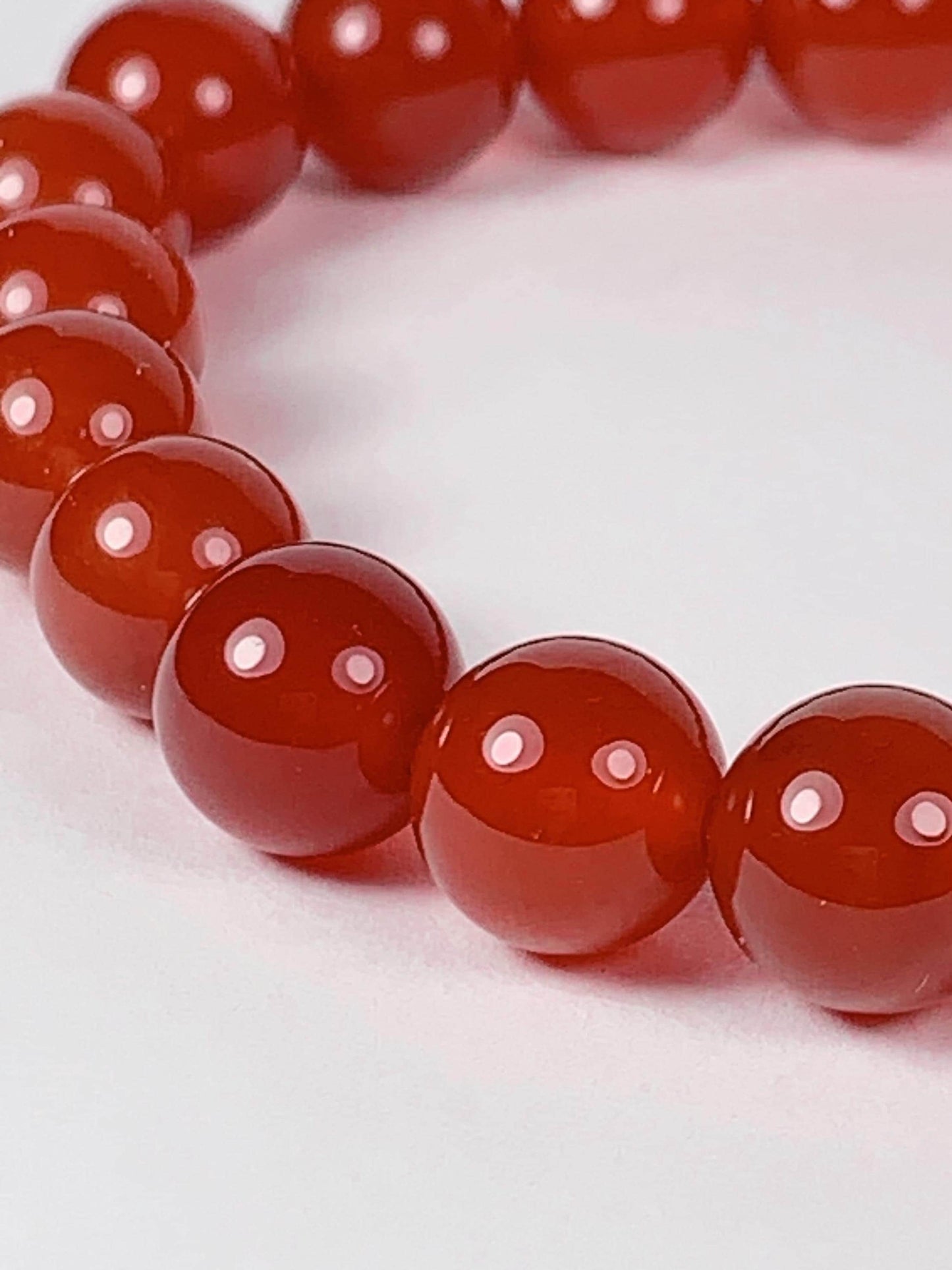 Red Agate Stretch Bracelet: AAA Grade Gemstone, Handmade in USA