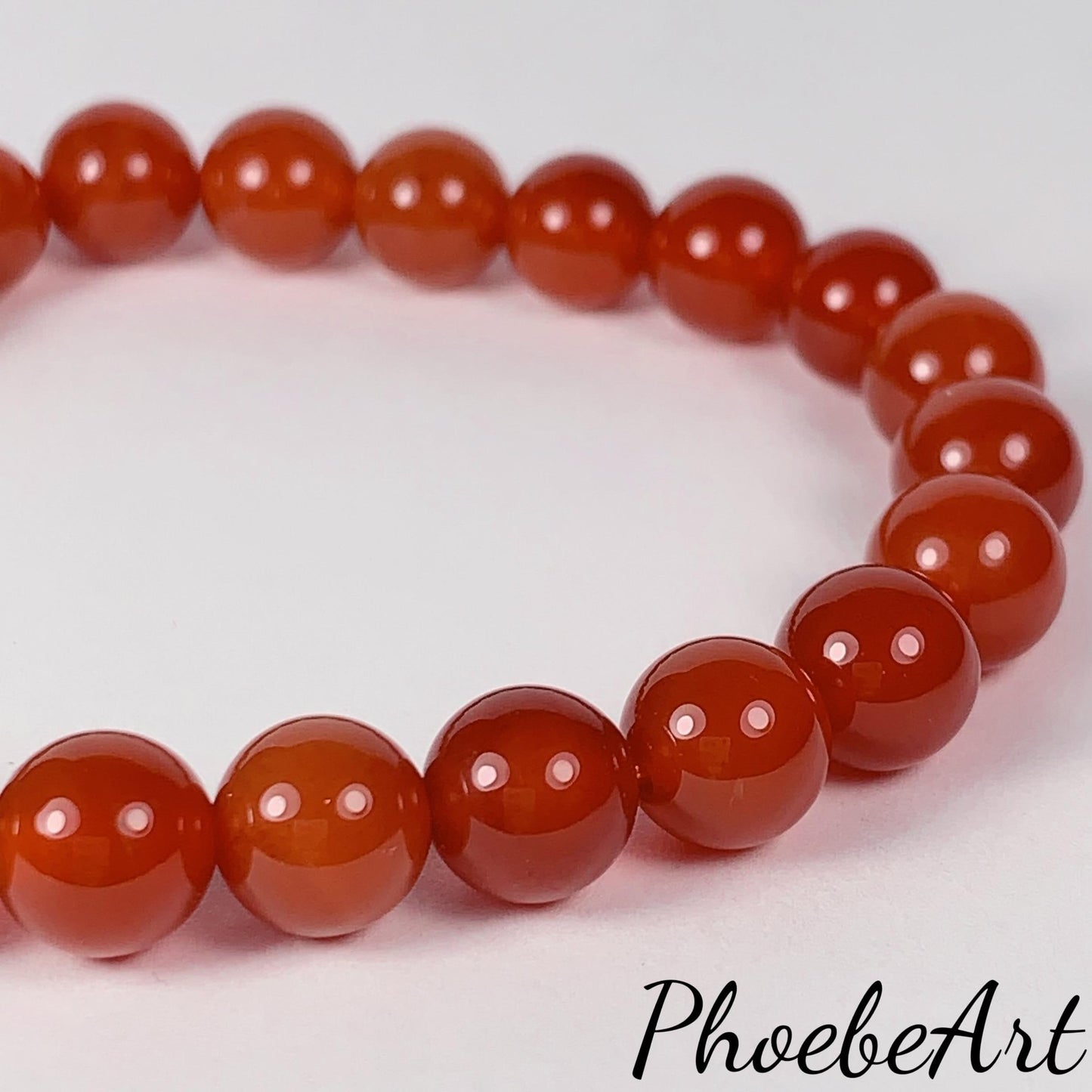 Red Agate Stretch Bracelet: AAA Grade Natural Gemstone, Handmade in USA