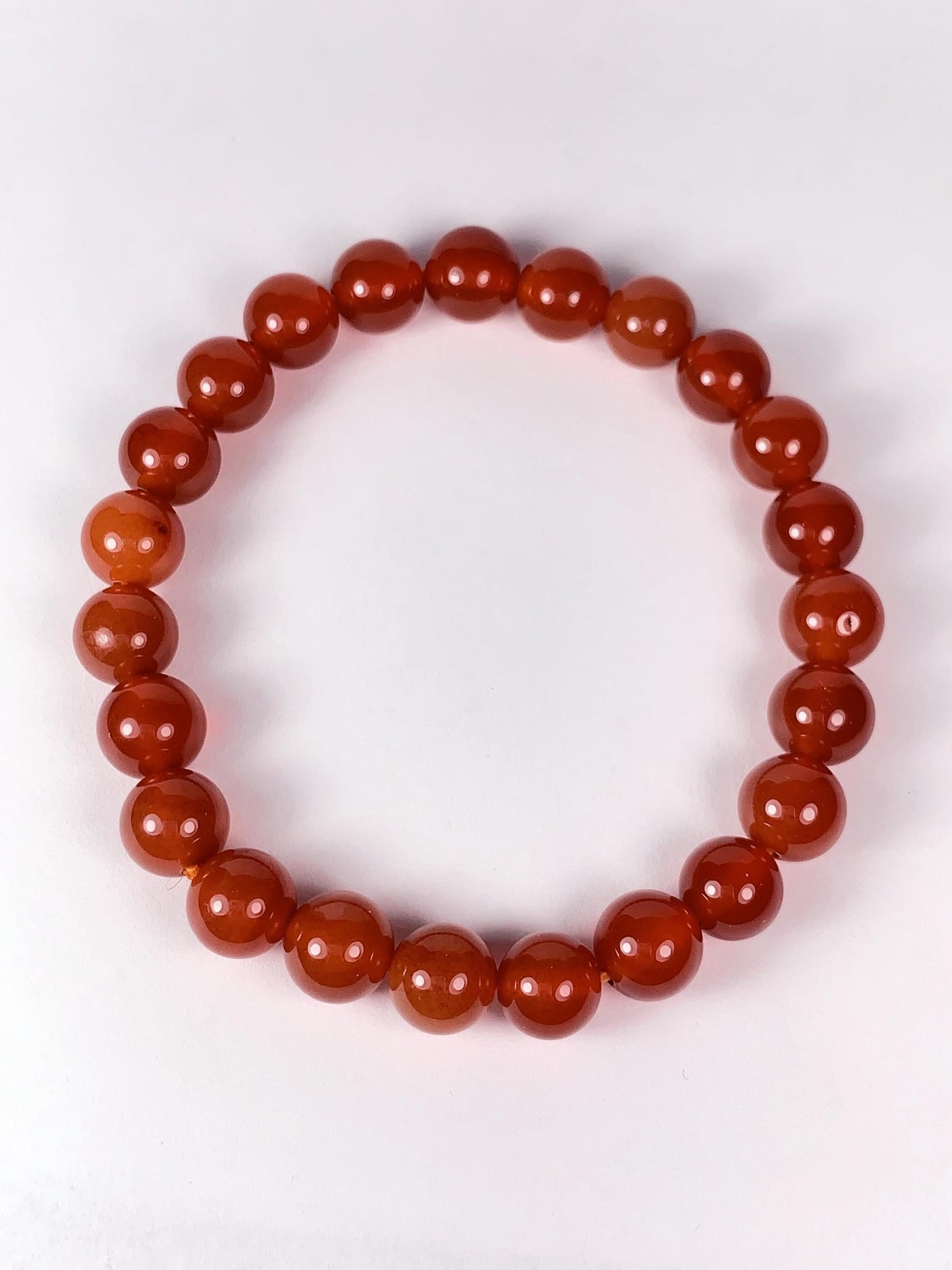Red Agate Stretch Bracelet: AAA Grade Natural Gemstone, Handmade in USA