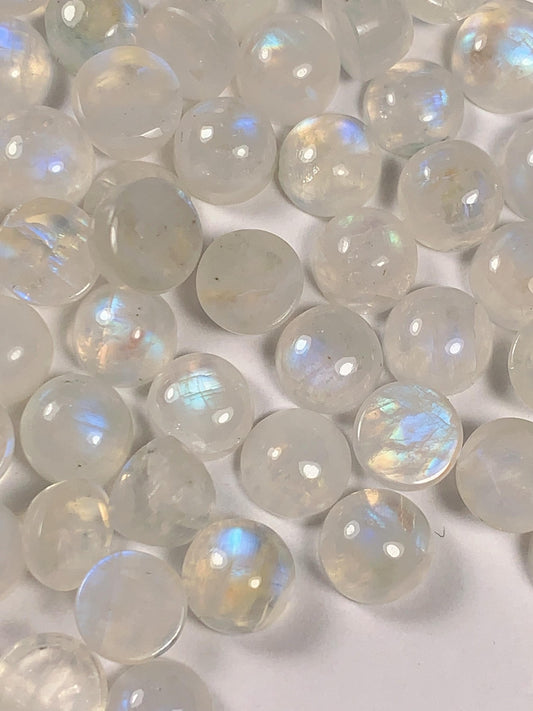 6mm Natural Blue Moonstone Gemstone: Round Cut Loose Gem