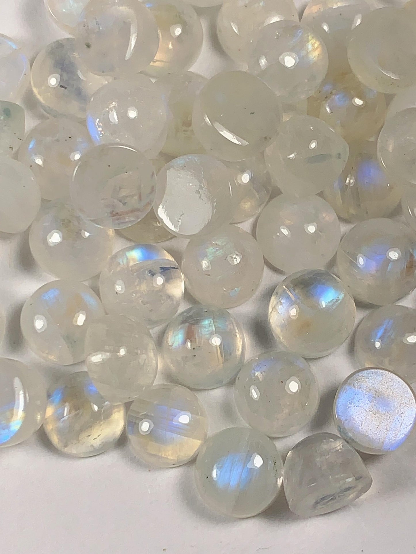 6mm Natural Blue Moonstone Gemstone: Round Cut Loose Gem