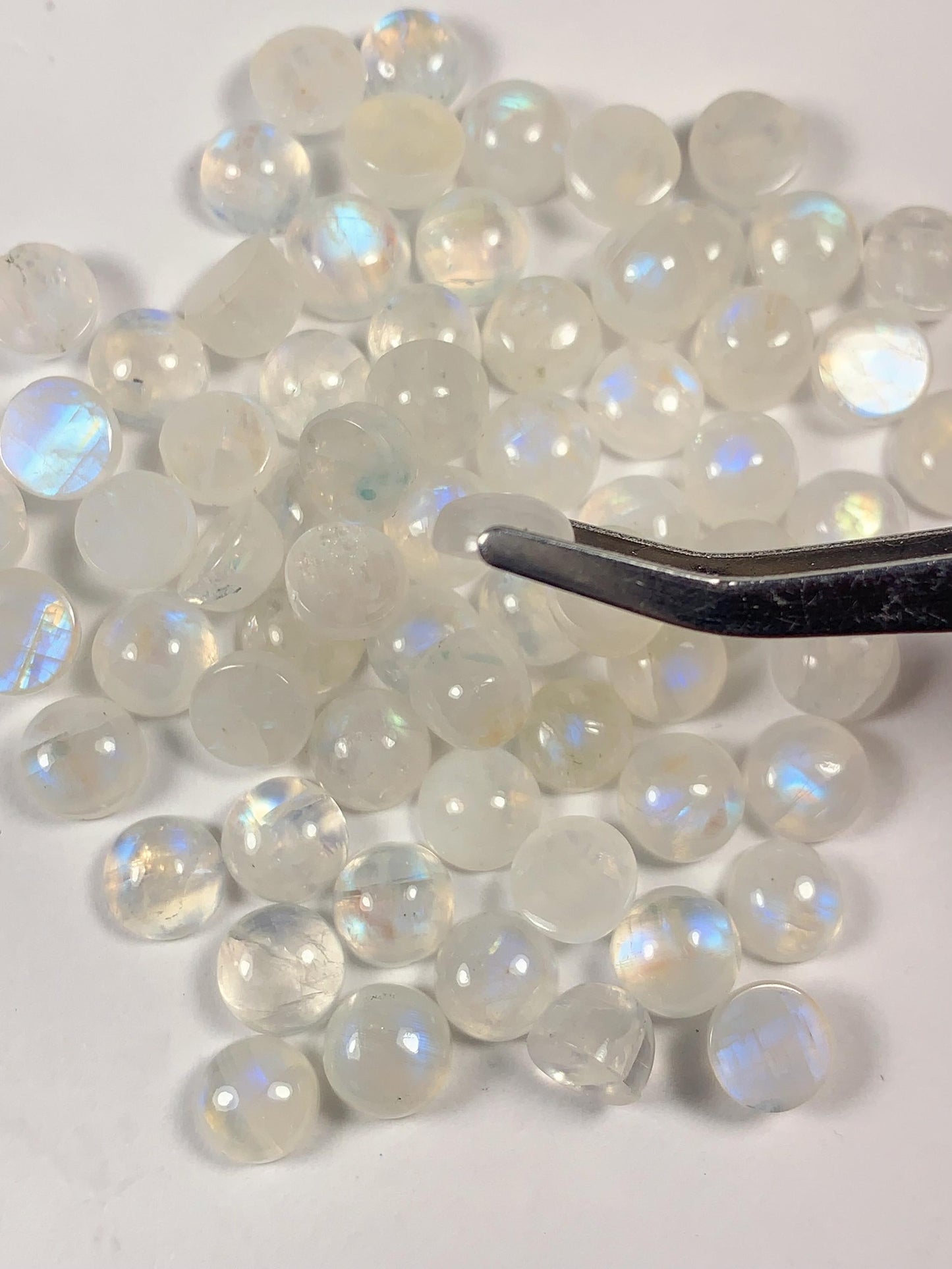 6mm Natural Blue Moonstone Gemstone: Round Cut Loose Gem