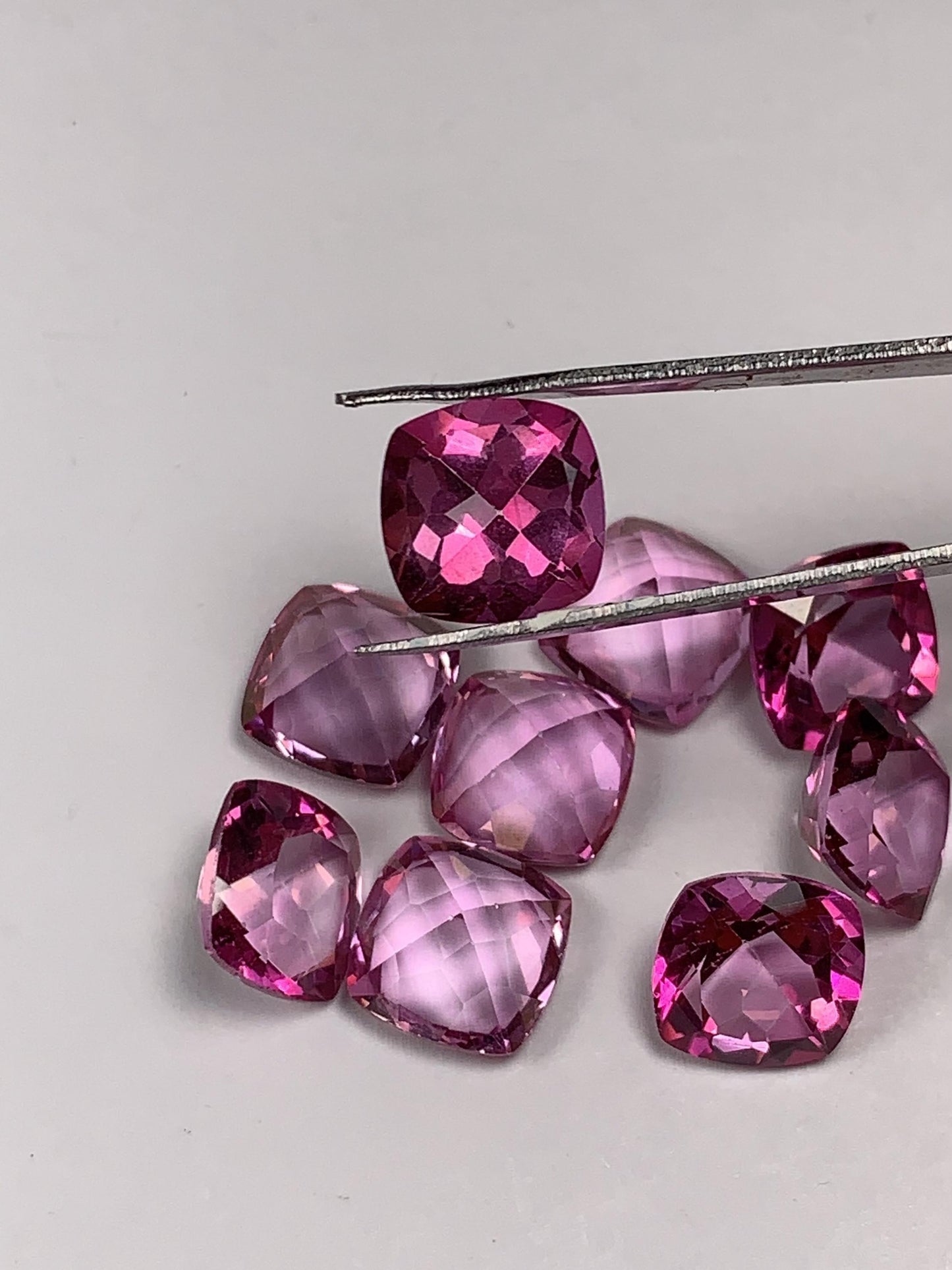 9mm Genuine Natural Pink Topaz ( foil) Loose Gems Gemstone faceted Square cut
