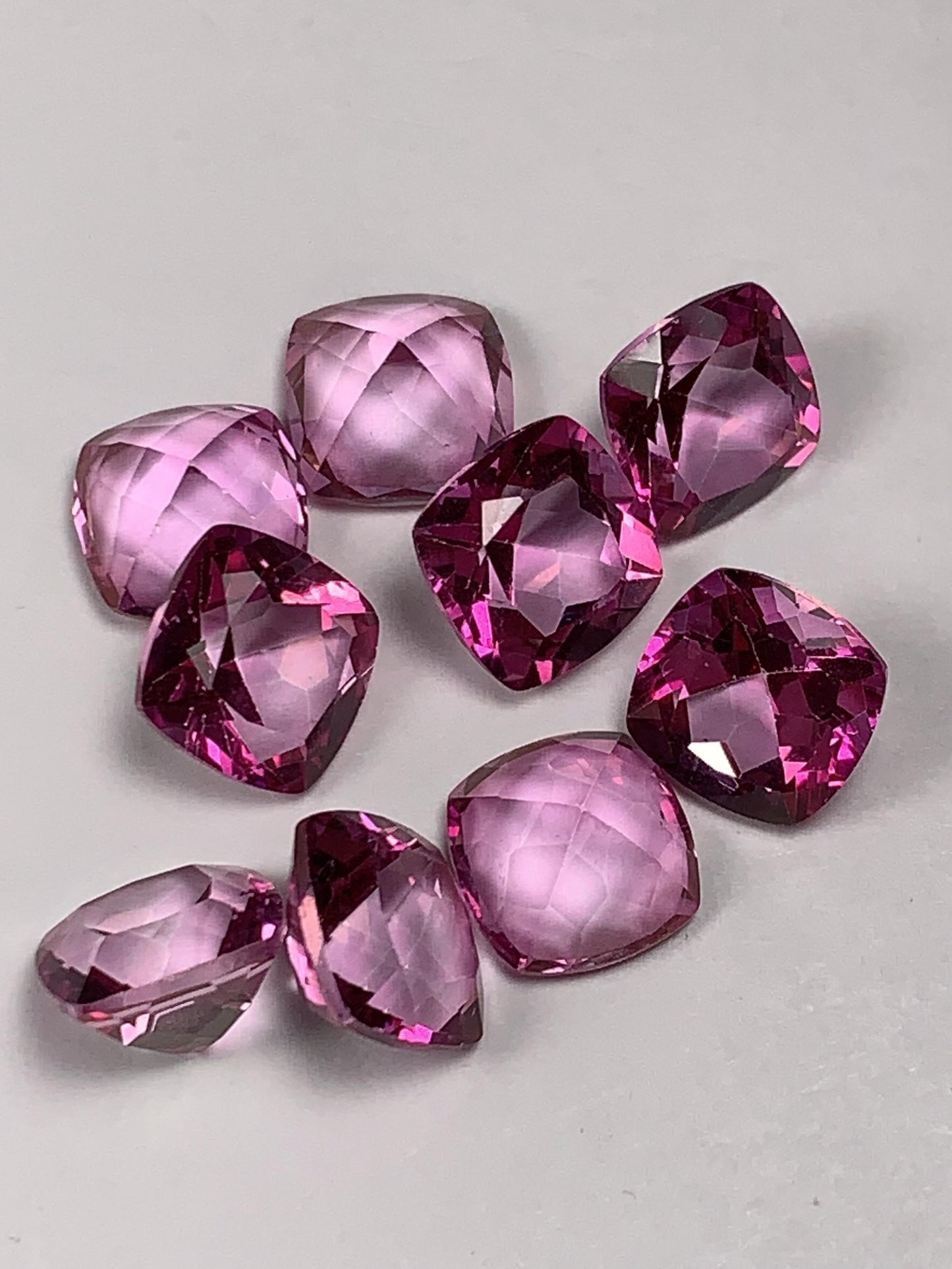 9mm Genuine Natural Pink Topaz ( foil) Loose Gems Gemstone faceted Square cut