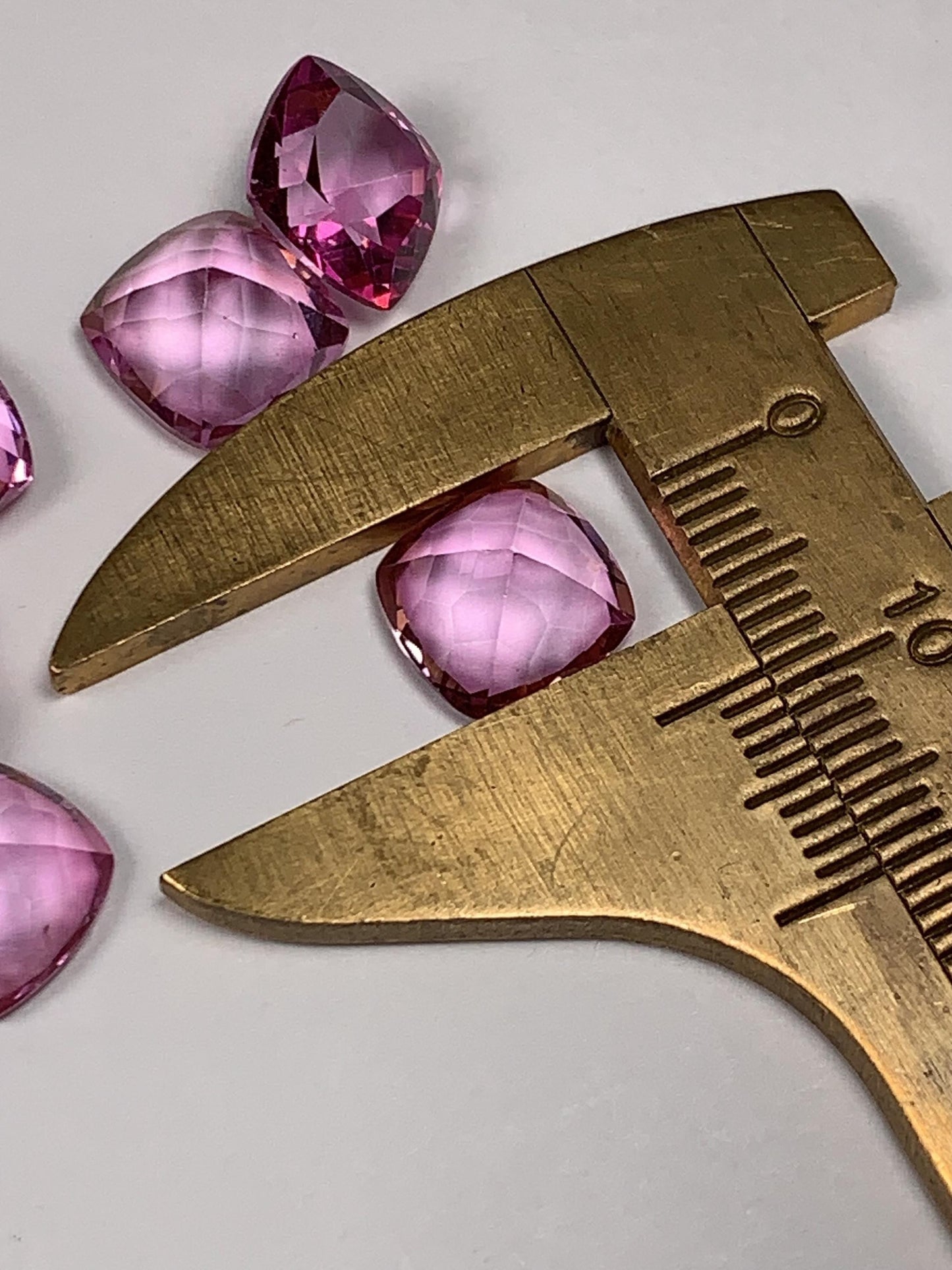9mm Genuine Natural Pink Topaz ( foil) Loose Gems Gemstone faceted Square cut