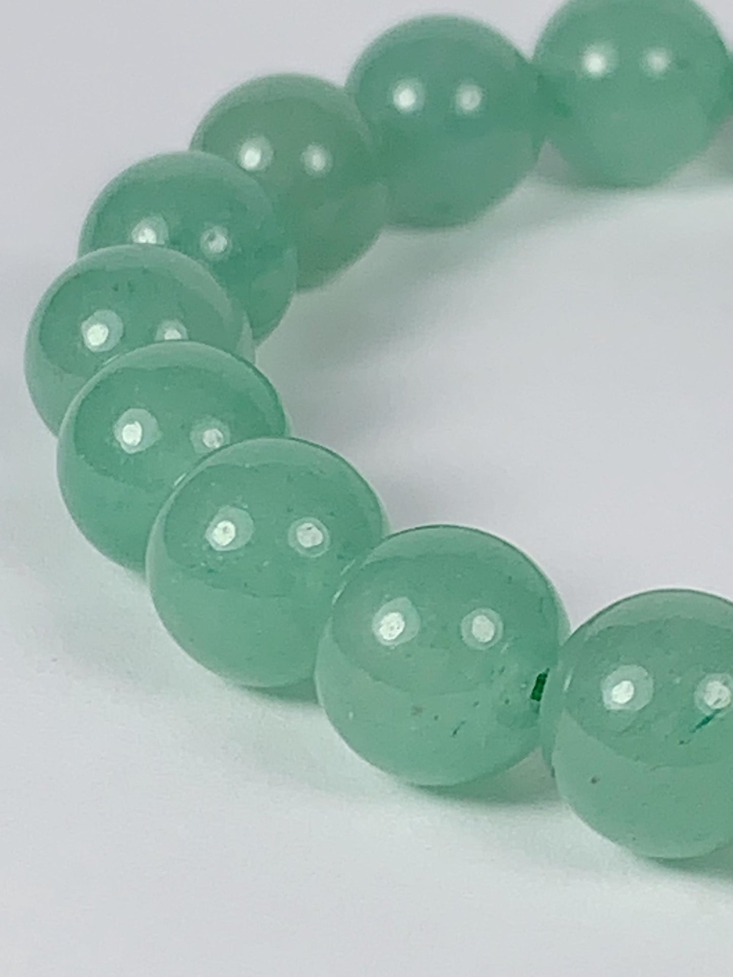 Natural Green Aventurine Smooth Round Stretch Bracelet 8mm 10mm 12mm From Caribbean Sea