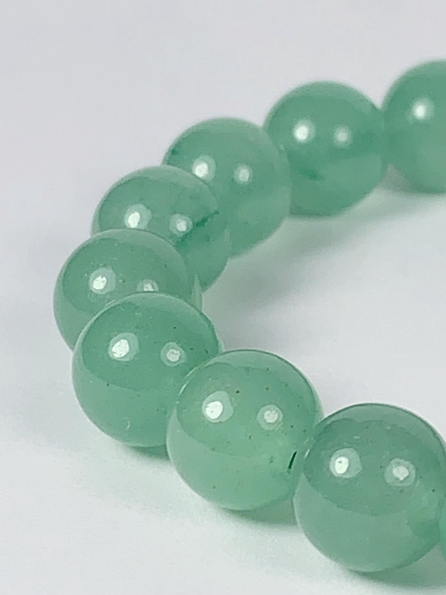 Natural Green Aventurine Smooth Round Stretch Bracelet 8mm 10mm 12mm From Caribbean Sea