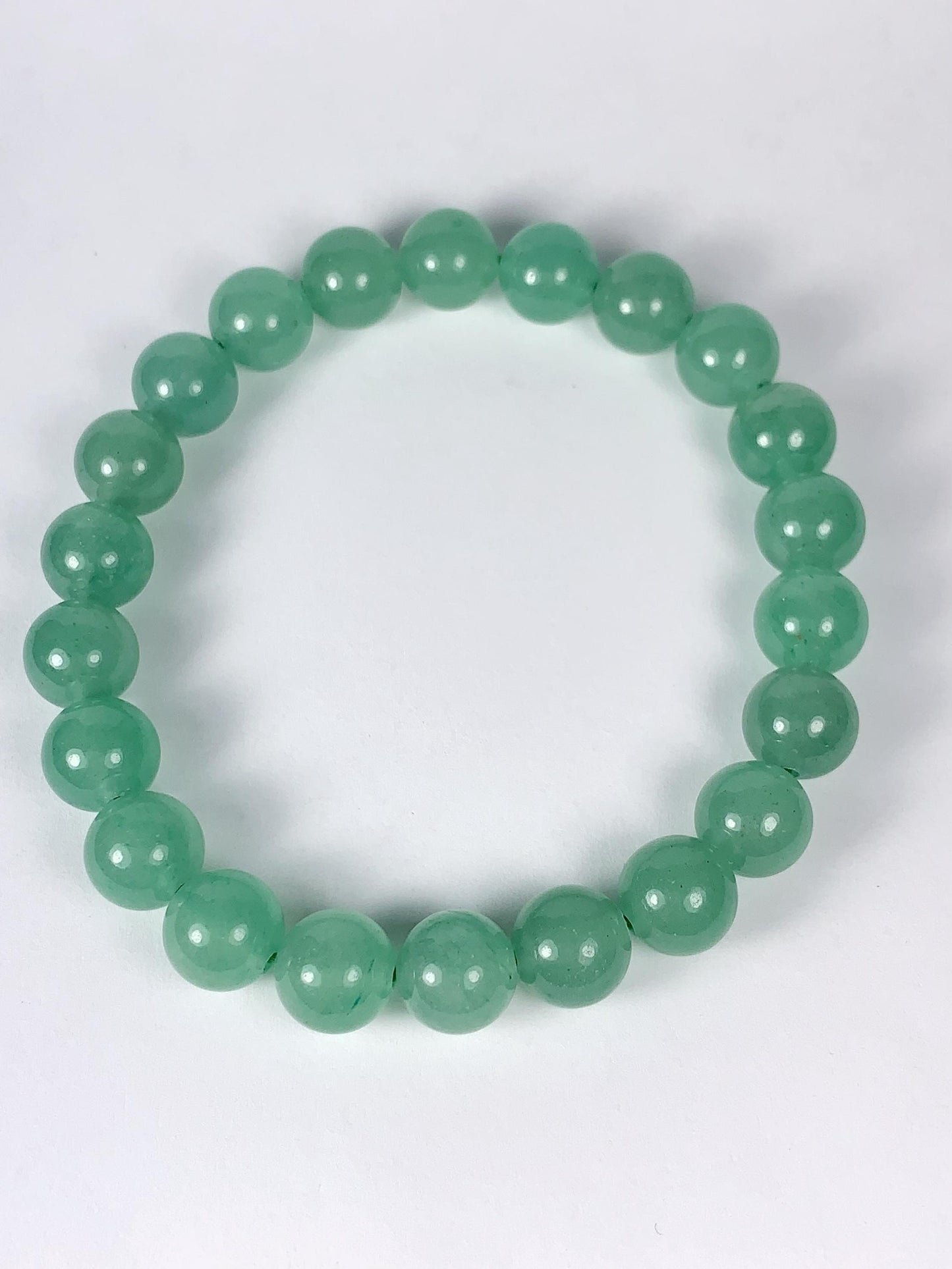 Natural Green Aventurine Smooth Round Stretch Bracelet 8mm 10mm 12mm From Caribbean Sea
