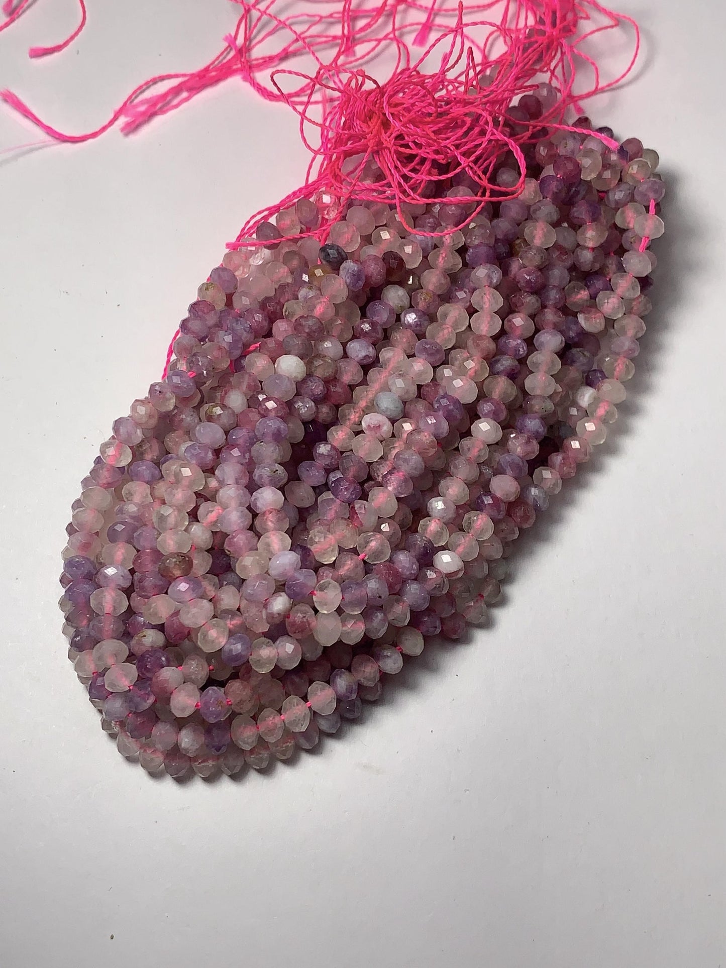 Good quality Genuine Natural purple Pink Tourmaline Faceted Rondelle Beads 15.5" Strand 4x5mm