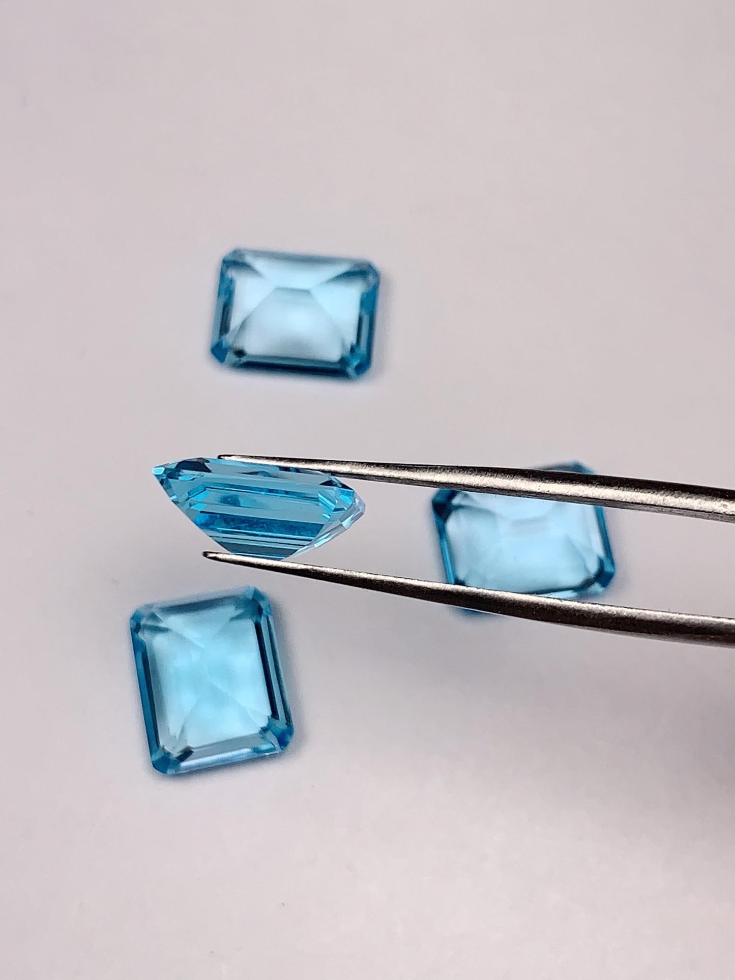 9x11mm Grade AAA Genuine Natural Sky Blue Topaz  Loose Gems Gemstone faceted rectangle cut