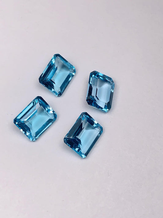 9x11mm Grade AAA Genuine Natural Sky Blue Topaz  Loose Gems Gemstone faceted rectangle cut